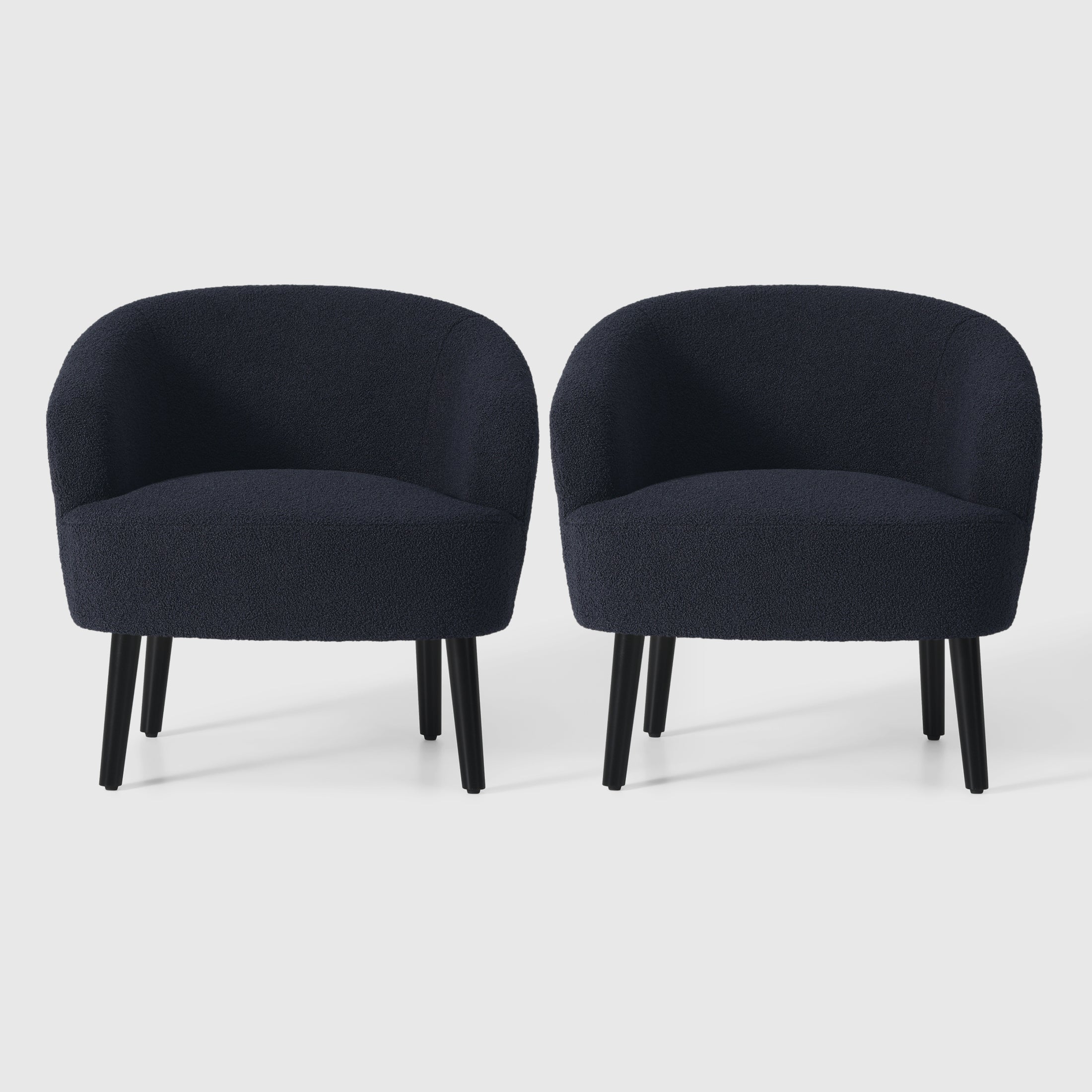 Celine 29" Wide Mid Century Modern Club Barrel Accent Armchair, Set of Two