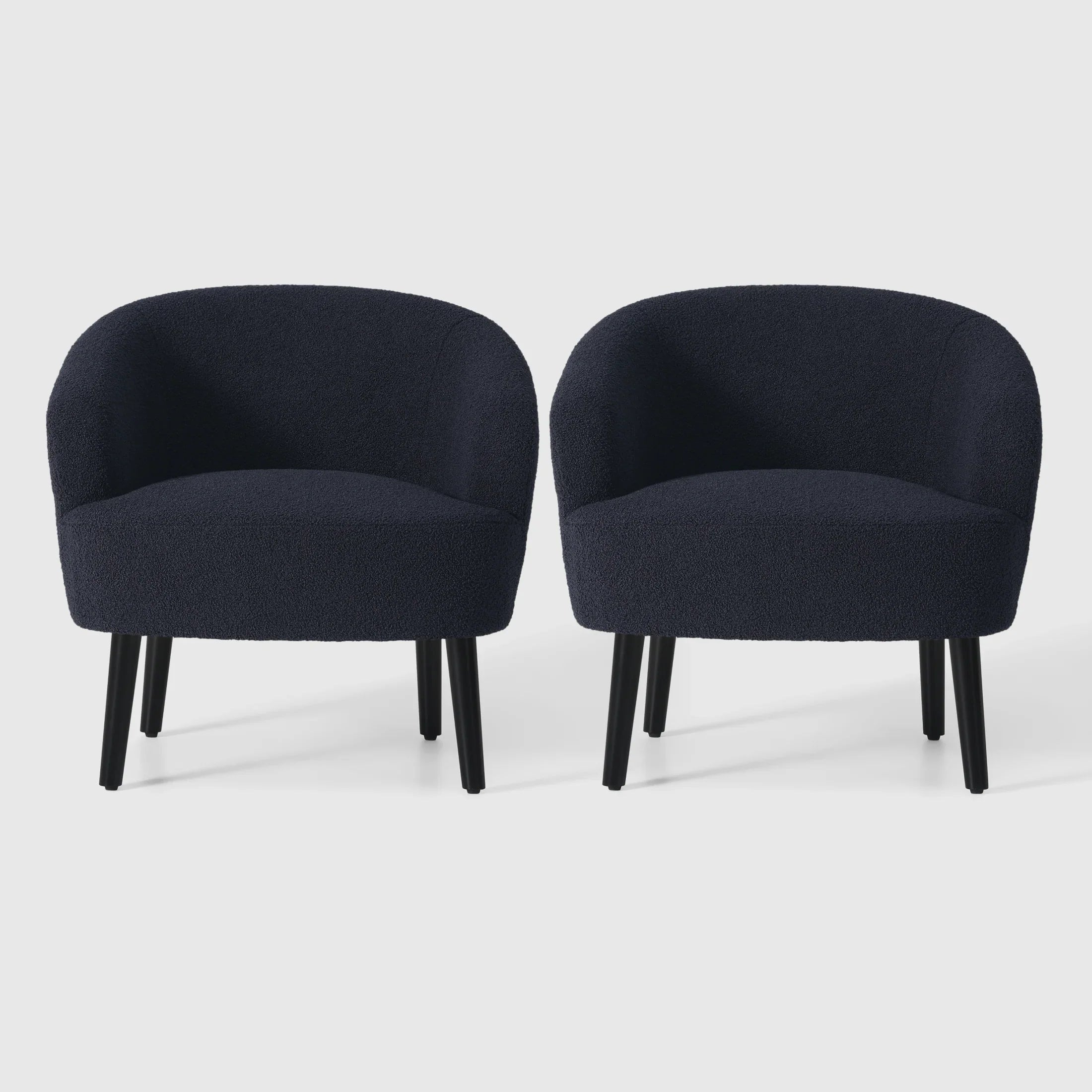 Celine 29" Wide Mid Century Modern Club Barrel Accent Armchair, Set of Two