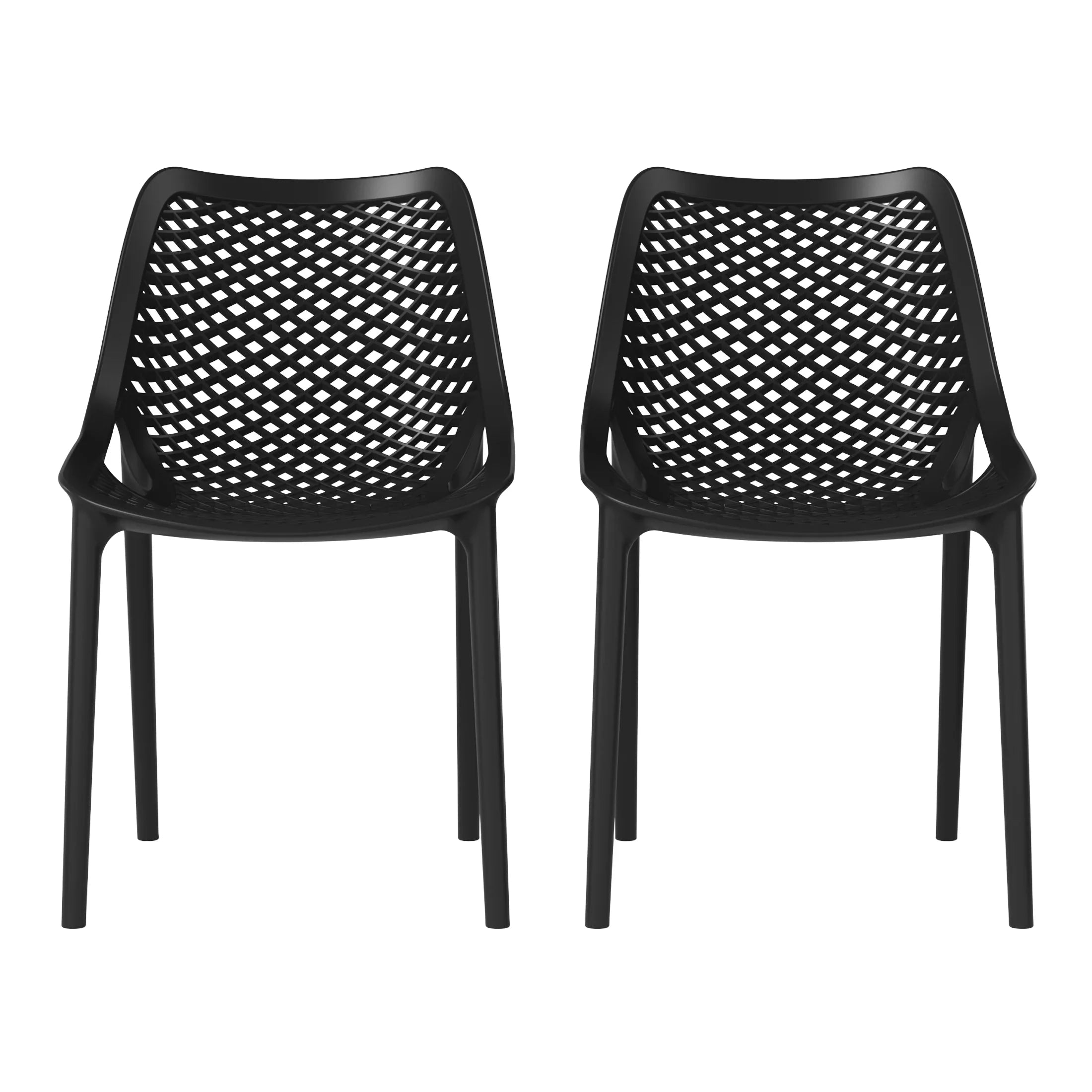 Sunshine Outdoor Stackable Modern Plastic Dining Chairs (Set of 2)