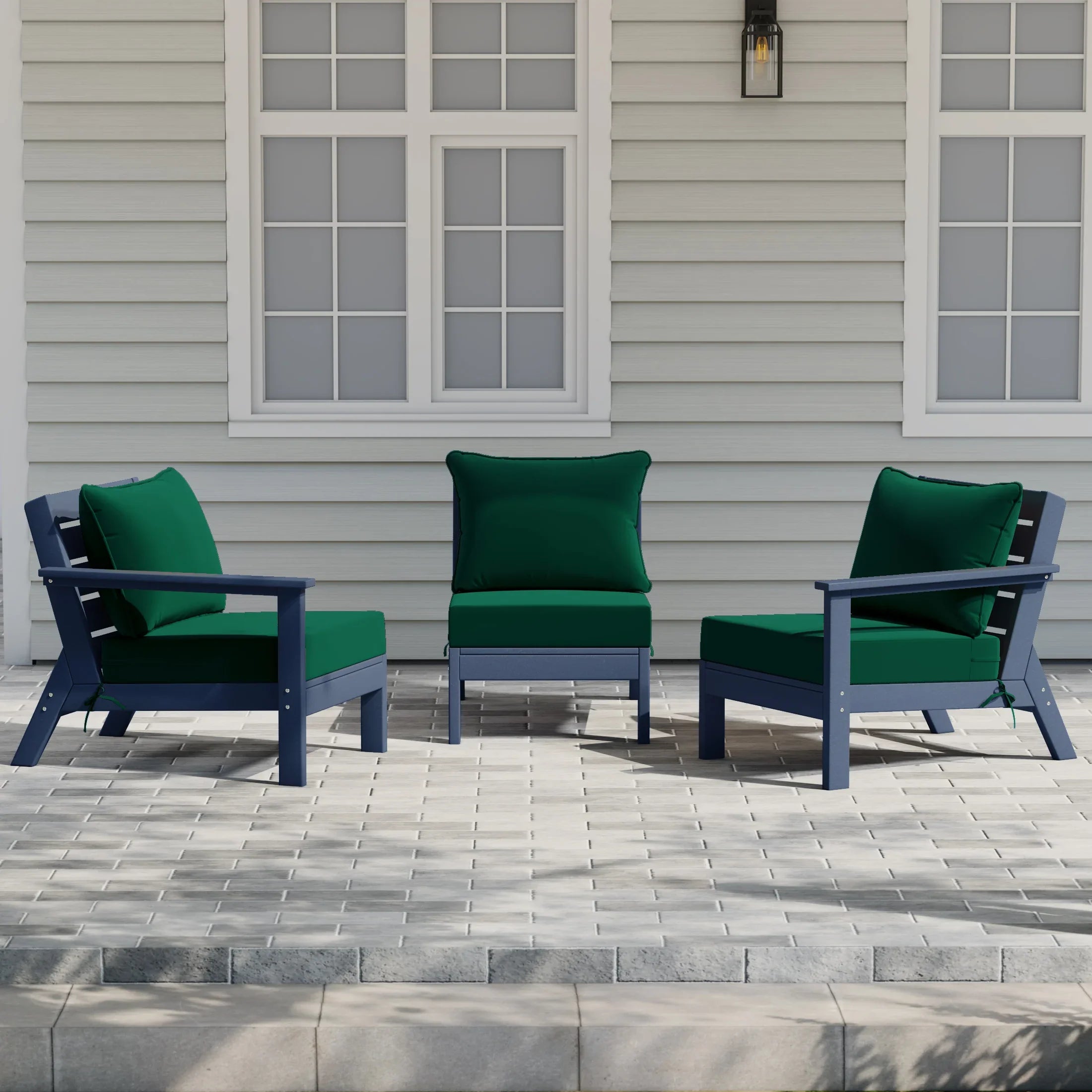 Portsmouth Outdoor Patio HDPE Sectional Sofa with Patio Cushions