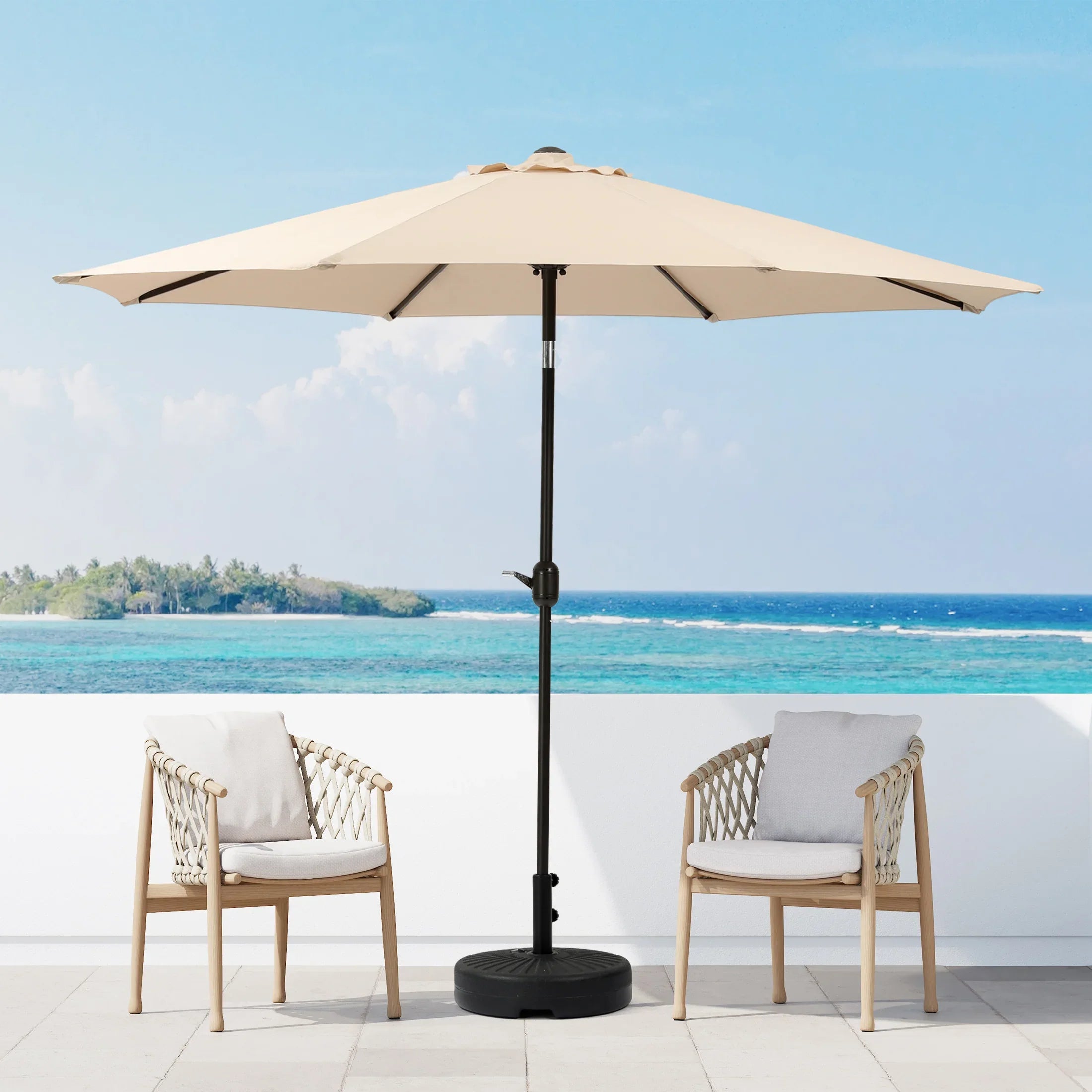 9 ft patio umbrella stand Cabana 9 ft. Patio Table Umbrella with tilt and crank features