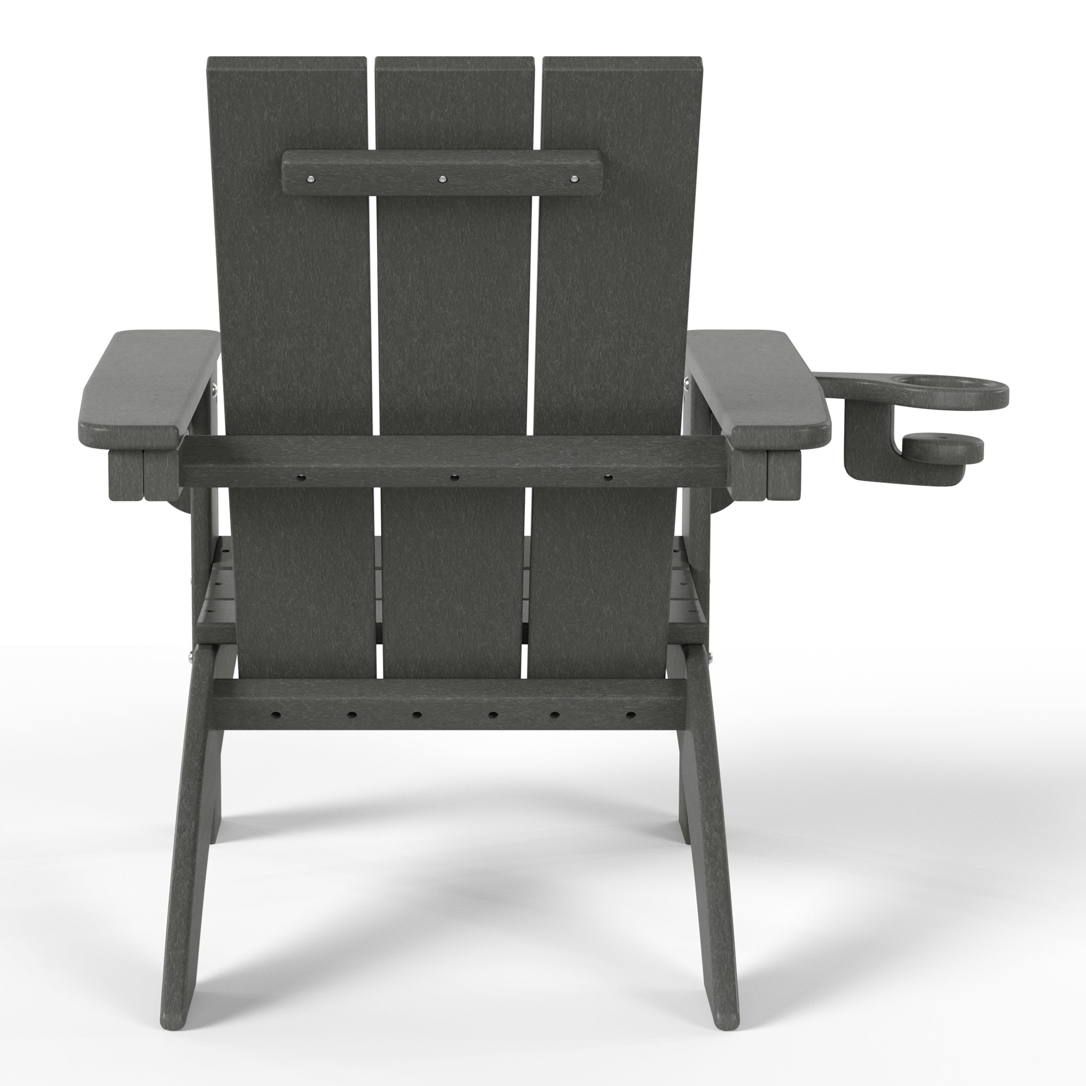 Palms Kids Outdoor HDPE Plastic Modern Adirondack Patio Chairs with Cup Holders (Set of 2)