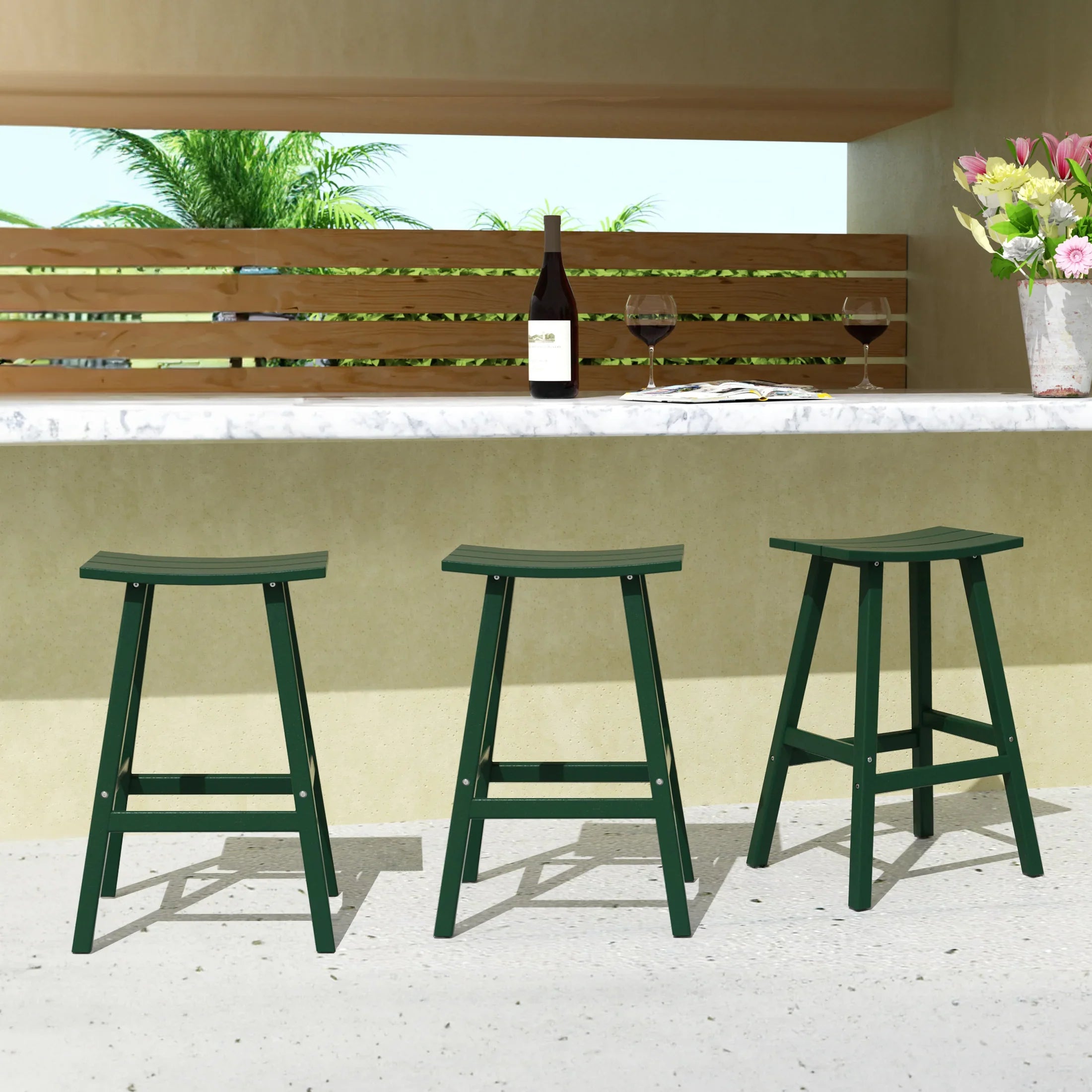 Paradise 29 Inch High Backless Seat Bar Stools (Set of 3)