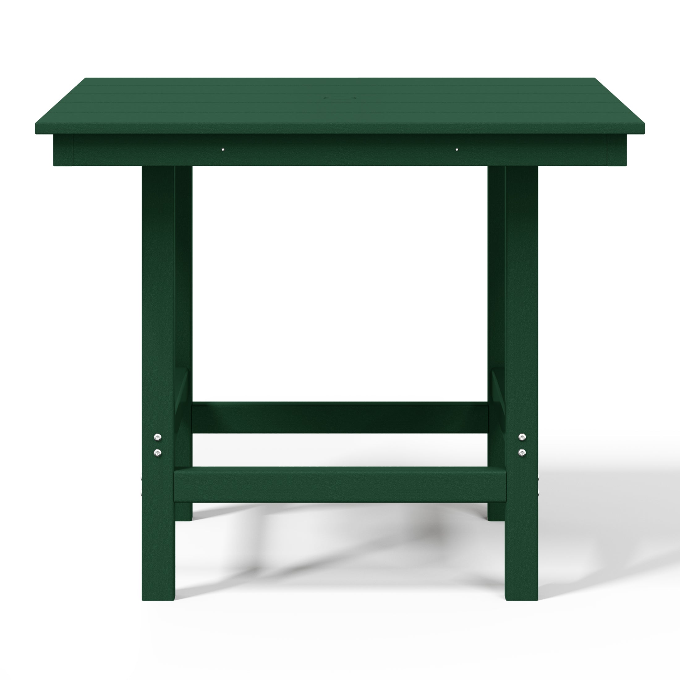 Palms Outdoor HDPE 36" Square Patio Dining Table with Umbrella Hole