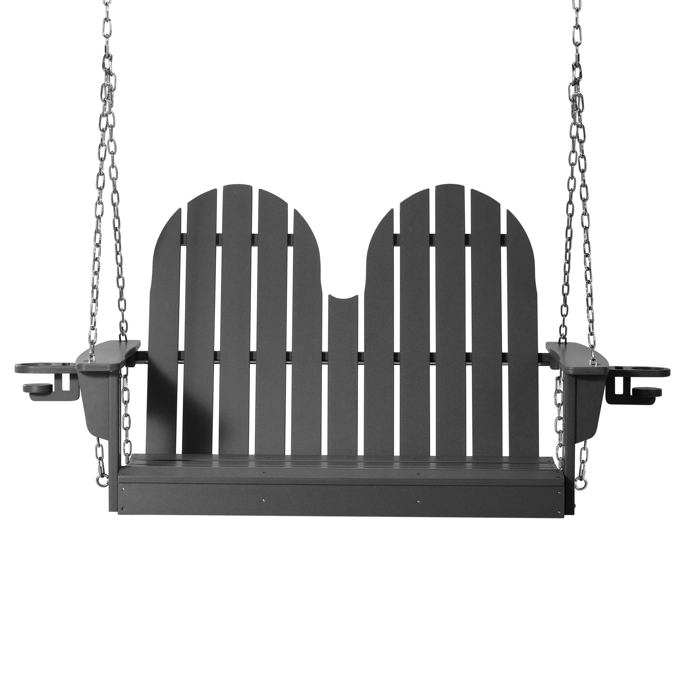 Savannah 4ft Outdoor HDPE Poly Farmhouse Hanging Porch Swing With Cup Holders