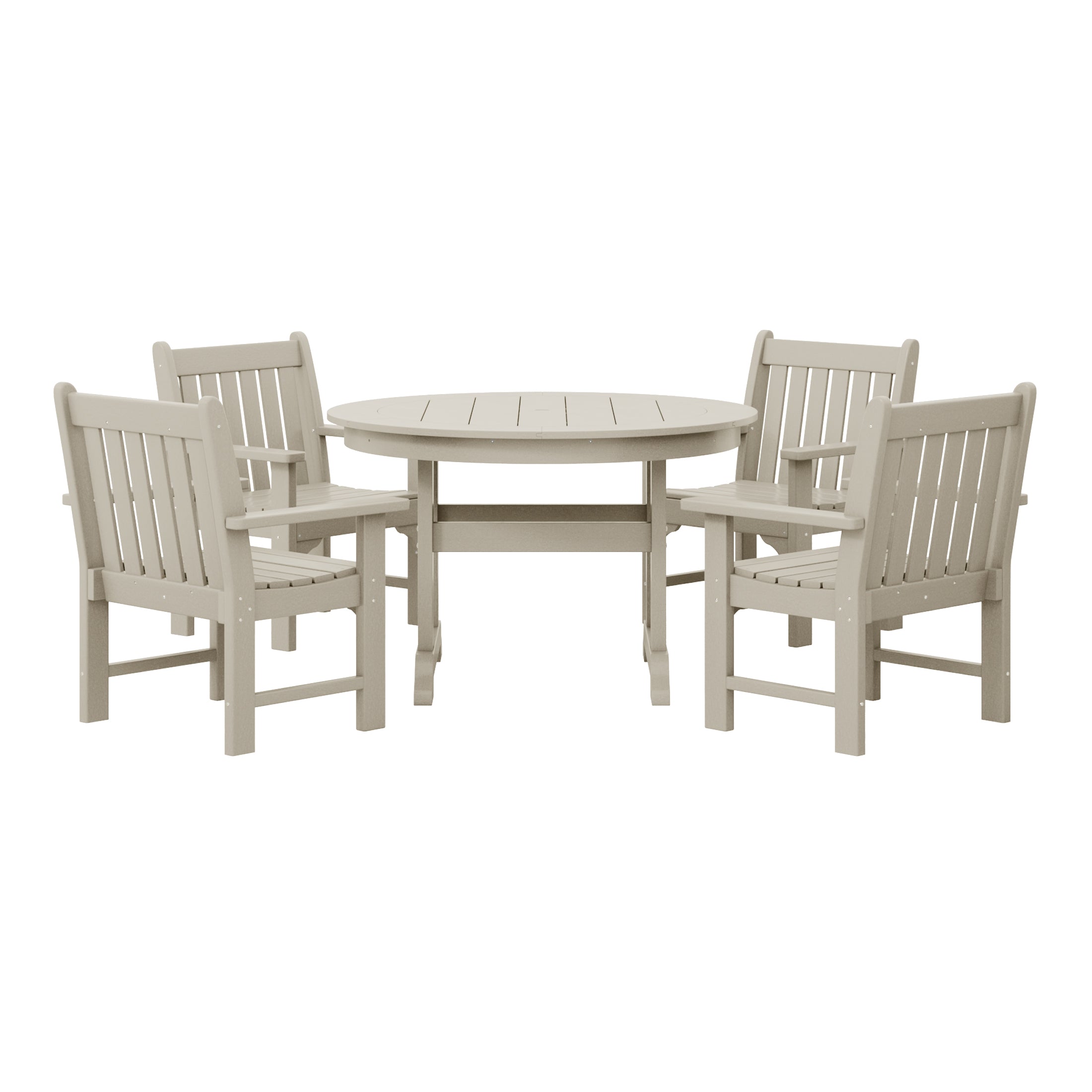 Paradise 5-Piece HDPE Outdoor Patio Chair and Round Table Dining Set