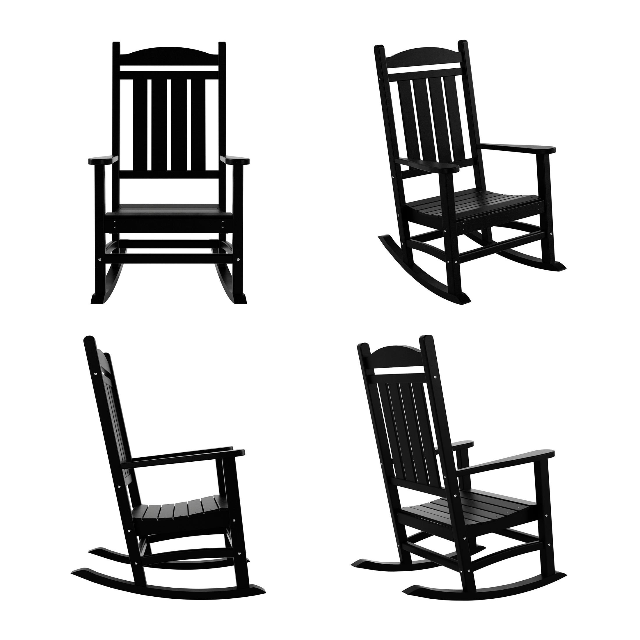 Paradise Outdoor Patio Poly Classic Porch Rocking Chair (Set of 4)