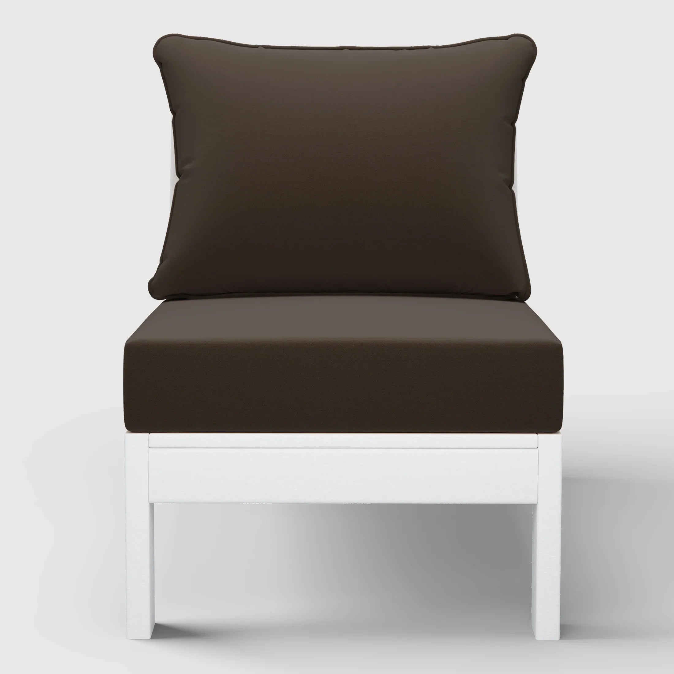 Portsmouth Outdoor HDPE Deep Seating Modular Armless Patio Chair with Patio Cushions
