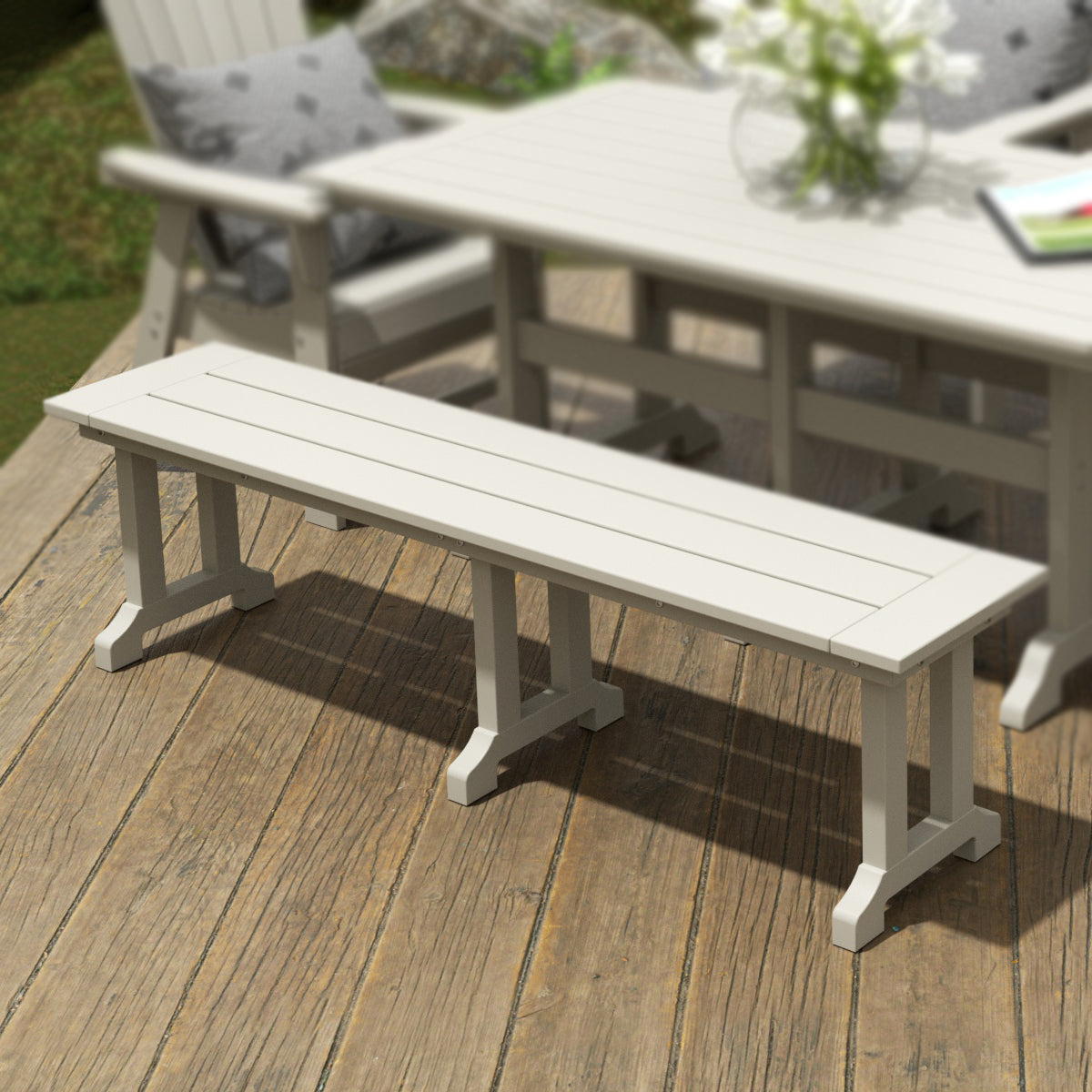 Paradise 65" Outdoor Patio Trestle Dining Bench
