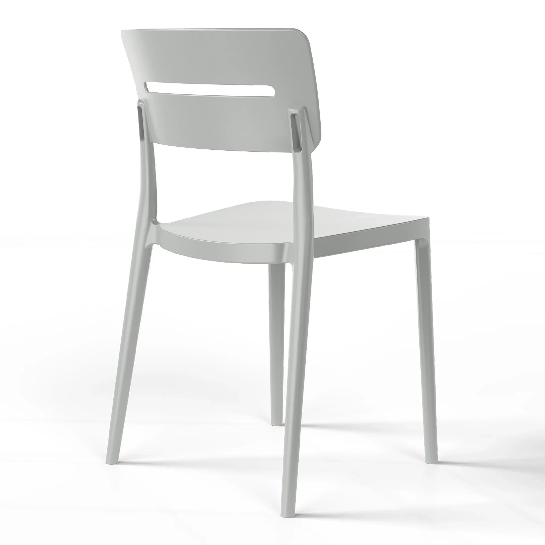 Sunshine Modern 5-Piece Resin Round Patio Dining Table Set with Stackable Patio Dining Chairs