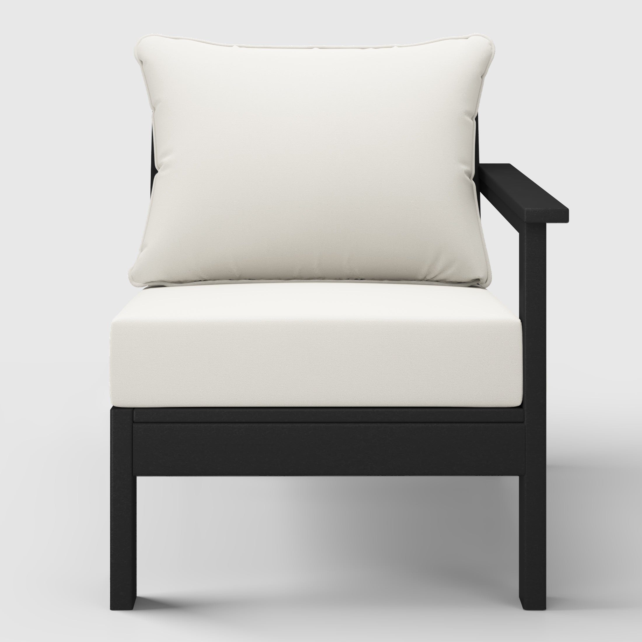 Portsmouth Outdoor Patio HDPE Right Arm Sectional Corner Club Chair with Patio Cushions