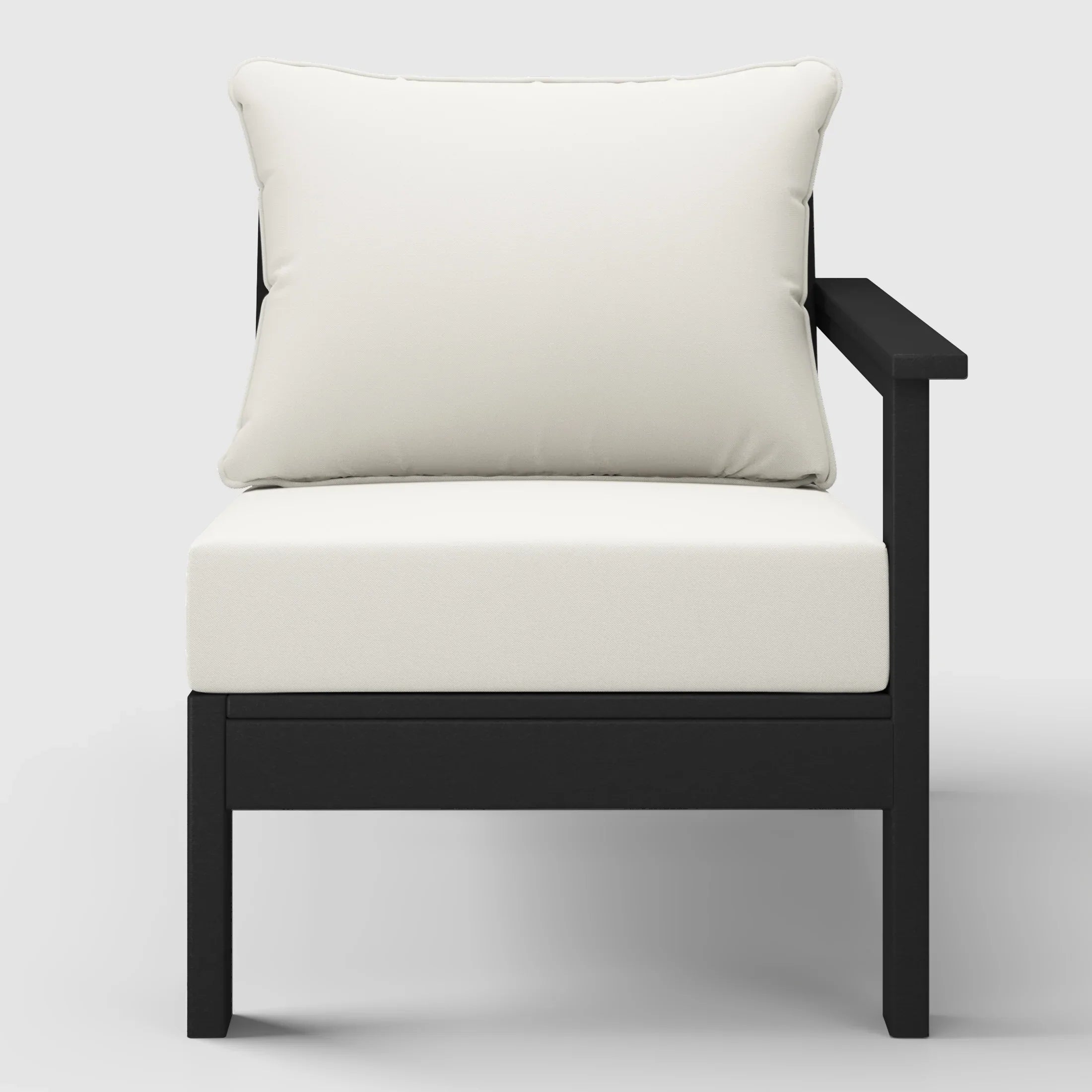 Portsmouth Outdoor Patio HDPE Right Arm Sectional Corner Club Chair with Patio Cushions