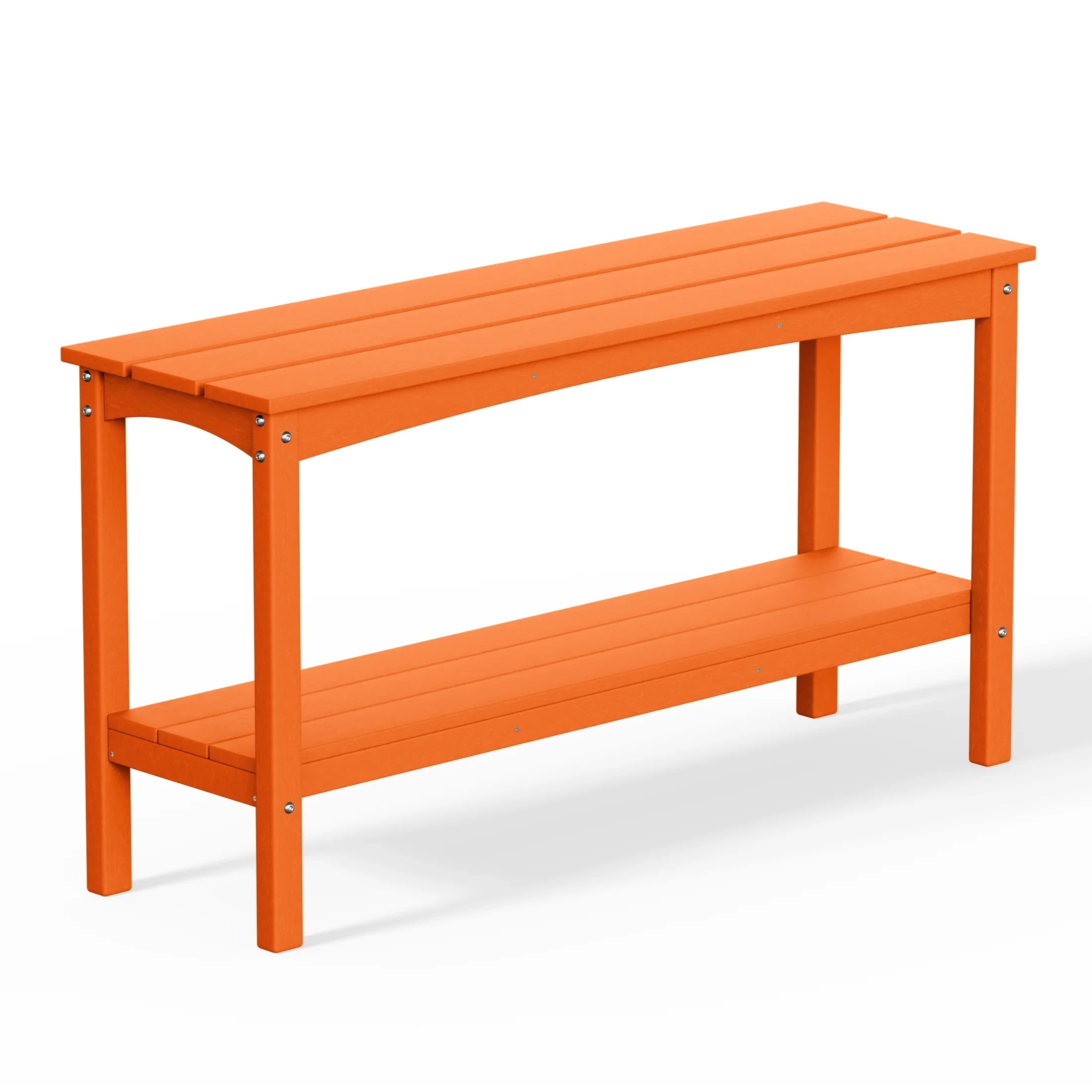 Paradise 55" Outdoor Patio HDPE Adirondack 2-Tier Shelf Console Table