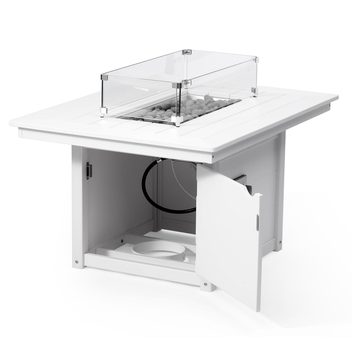 Sol 46" Modern Outdoor 55,000 BTU Patio Gas Propane Rectangle Deck Fire Pit Table