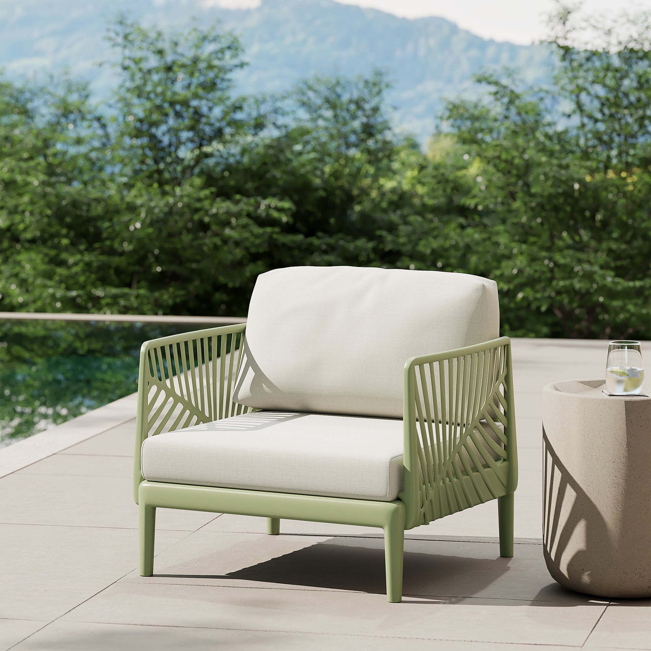 Sunshine Modern Outdoor Polypropylene Resin Deep Seating Patio Club Chair