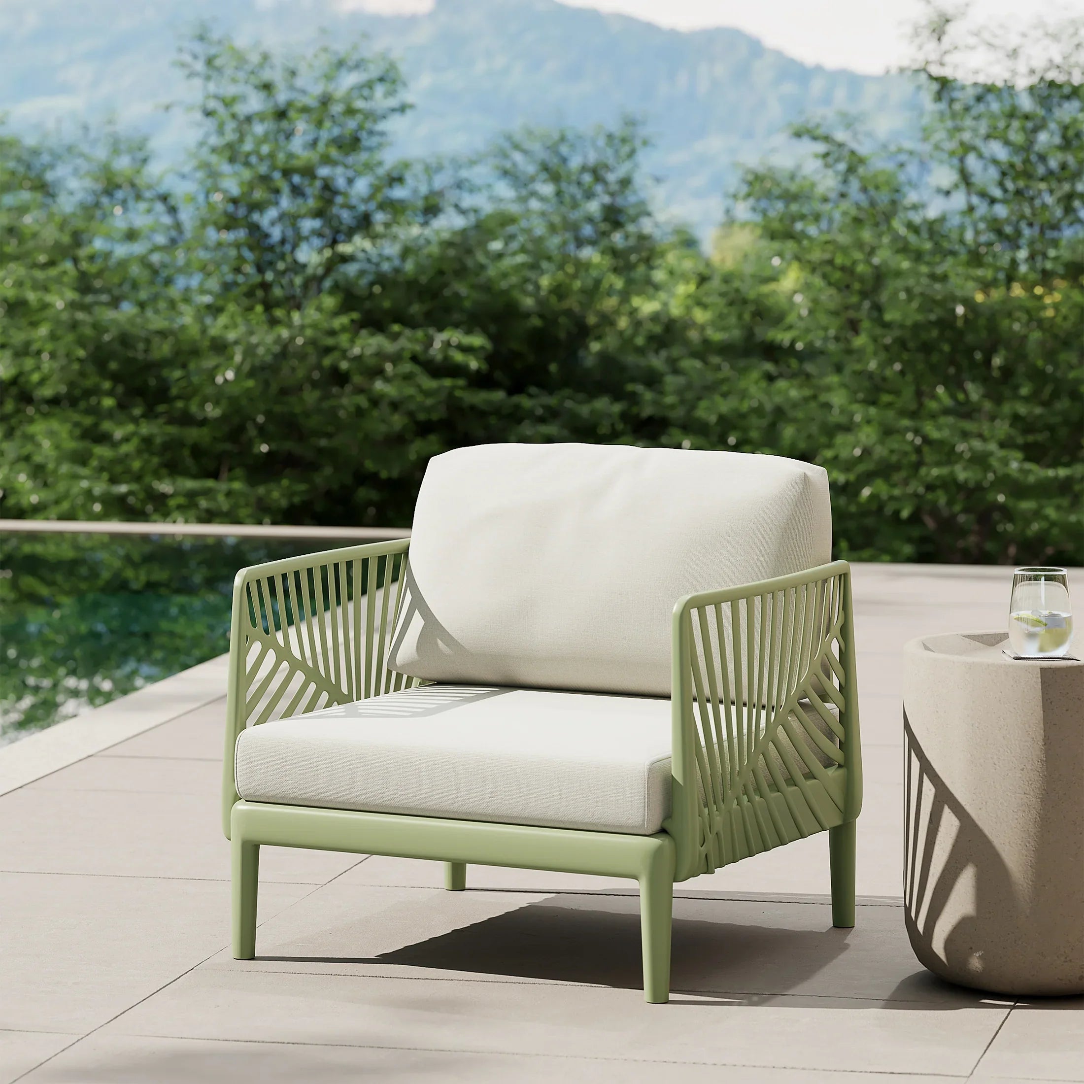 Sunshine Modern Outdoor Polypropylene Resin Deep Seating Patio Club Chair