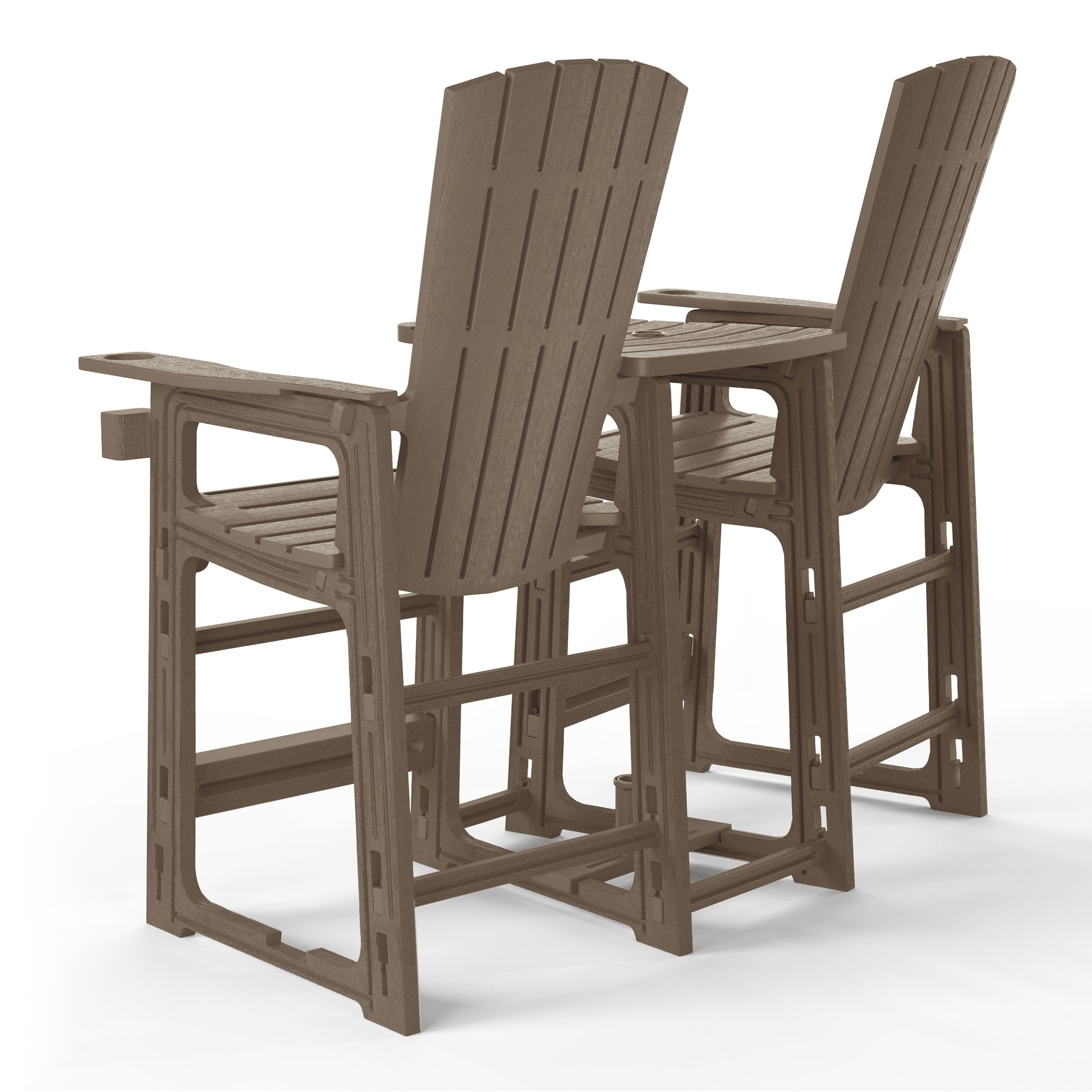 Cayman Outdoor Tall Adirondack Chairs With Connecting Table Tray (Set of 2)