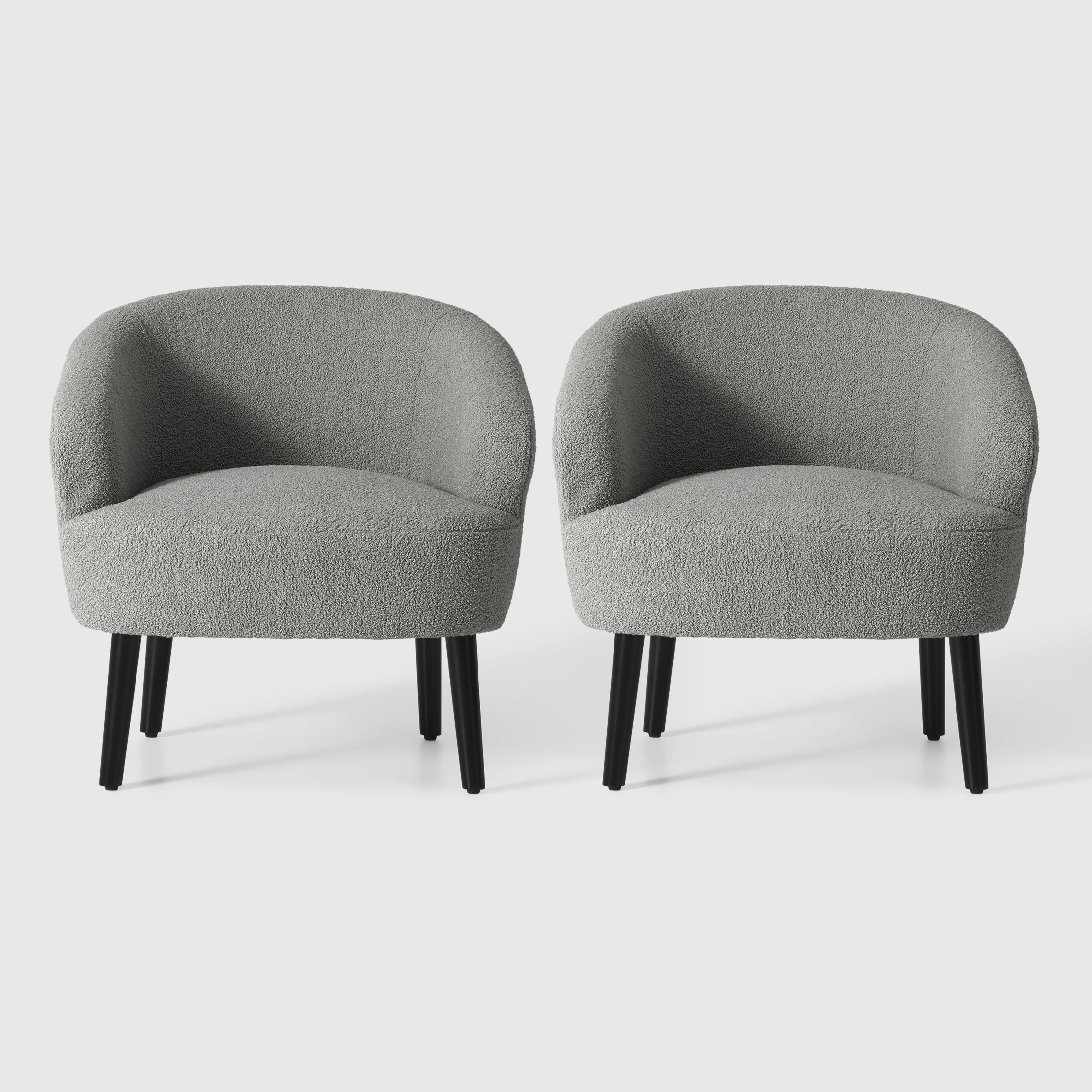 Celine 29" Wide Mid Century Modern Club Barrel Accent Armchair, Set of Two