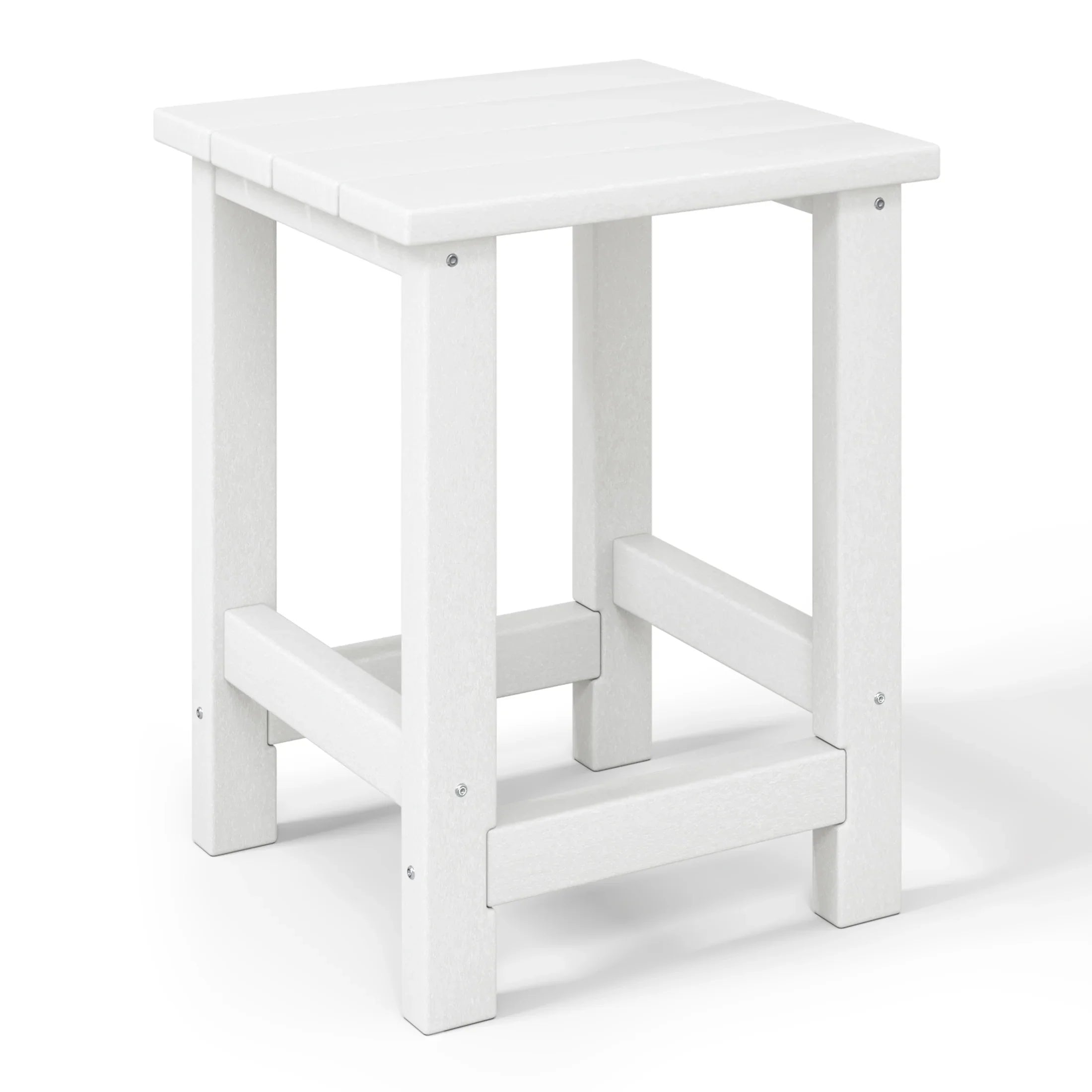 Palms 3-Piece Kids HDPE Modern Adirondack Chairs Set with Square Side Table and Cup Holders