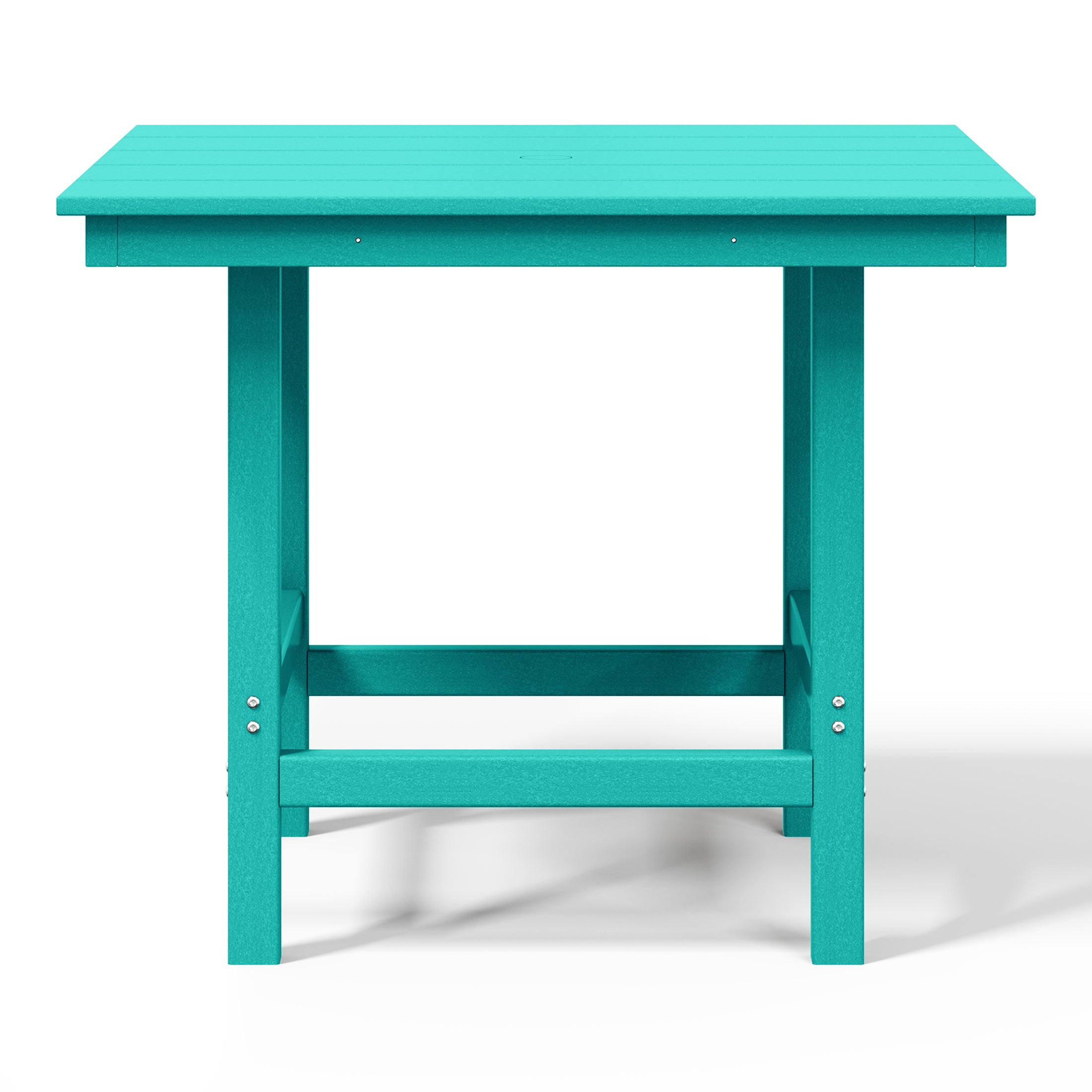 Palms Outdoor HDPE 36" Square Patio Dining Table with Umbrella Hole