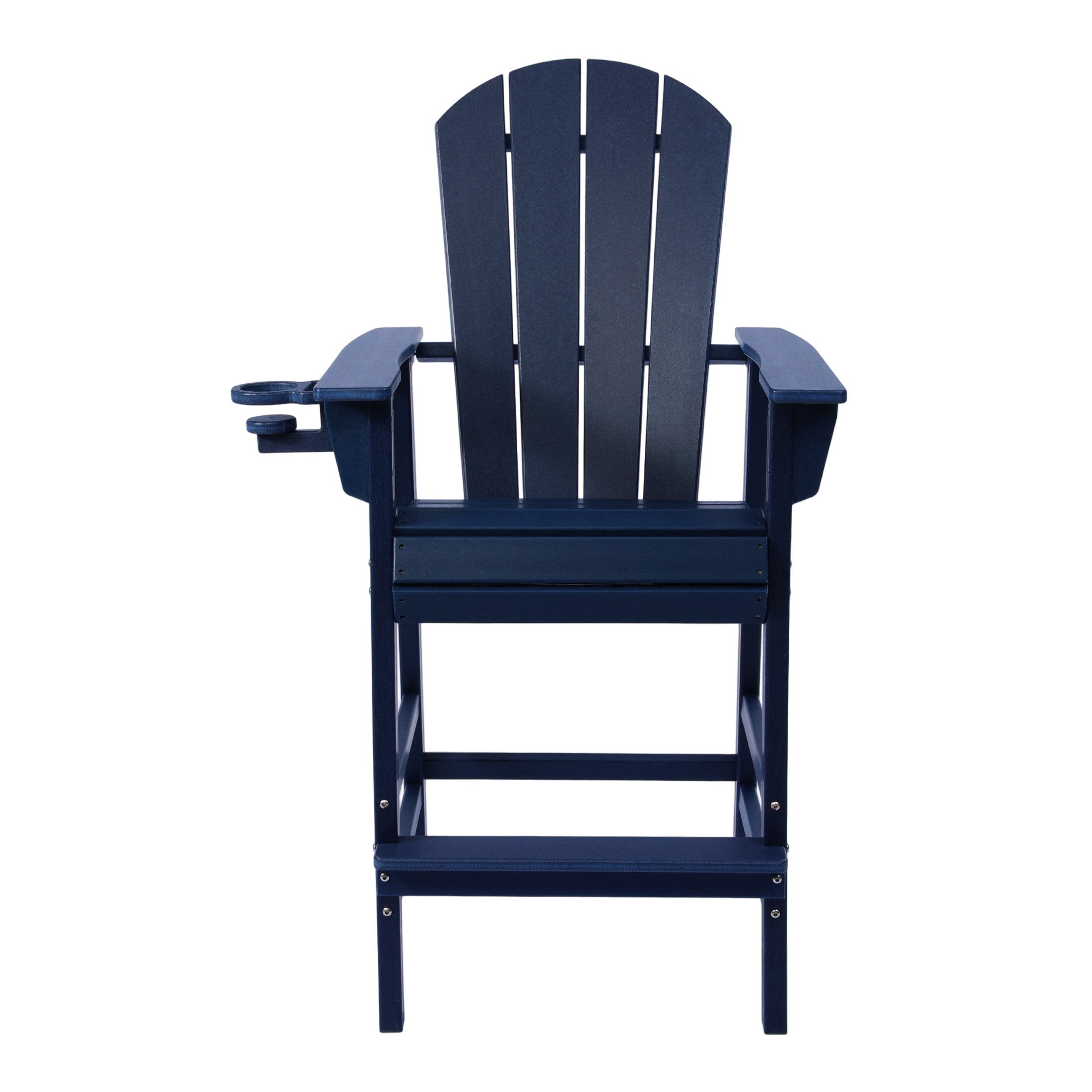 Paradise Outdoor HDPE Tall Adirondack Bar Height Chair With Cup Holder