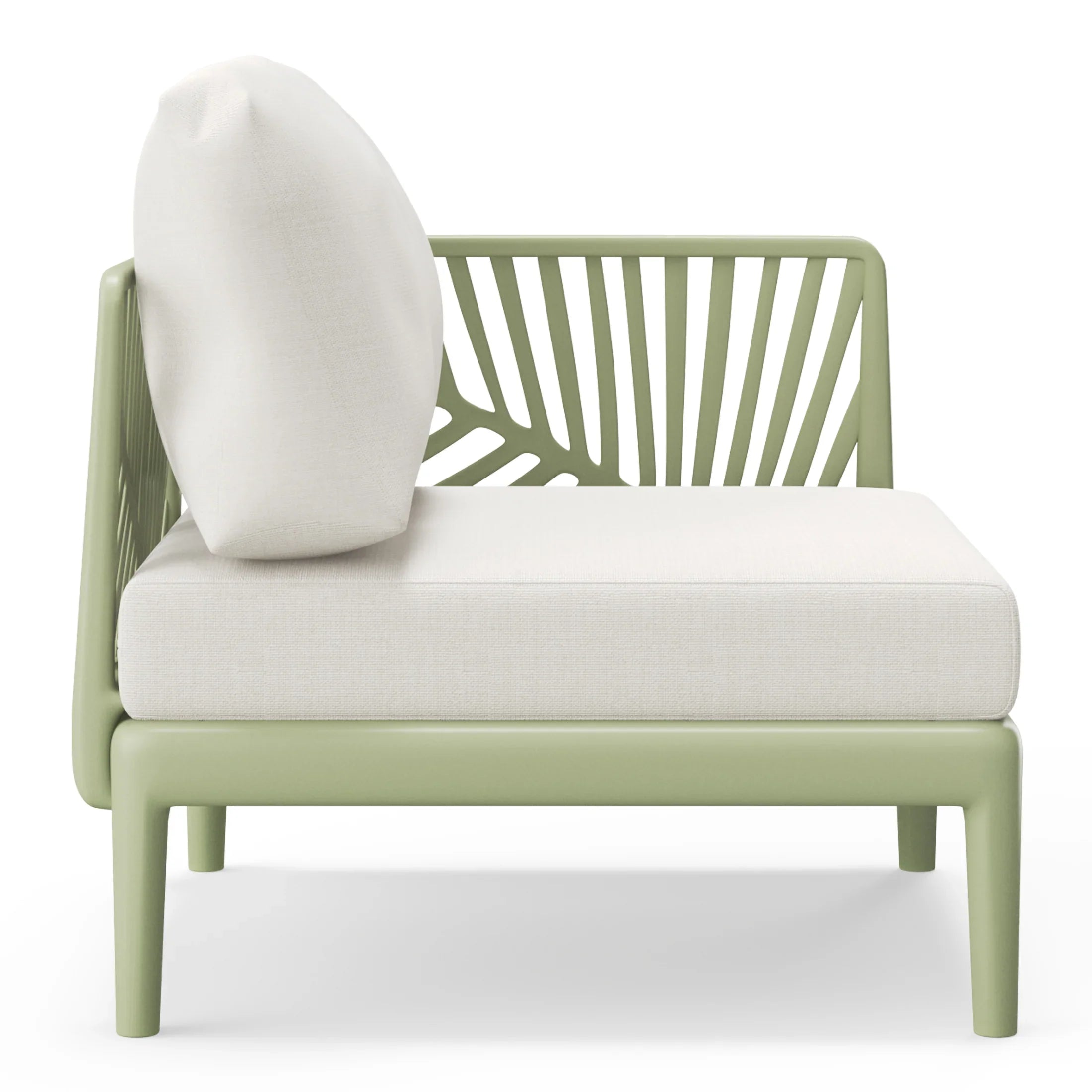 Sunshine Modern Outdoor Polypropylene Resin Right Arm Facing Deep Seating Sectional Chair