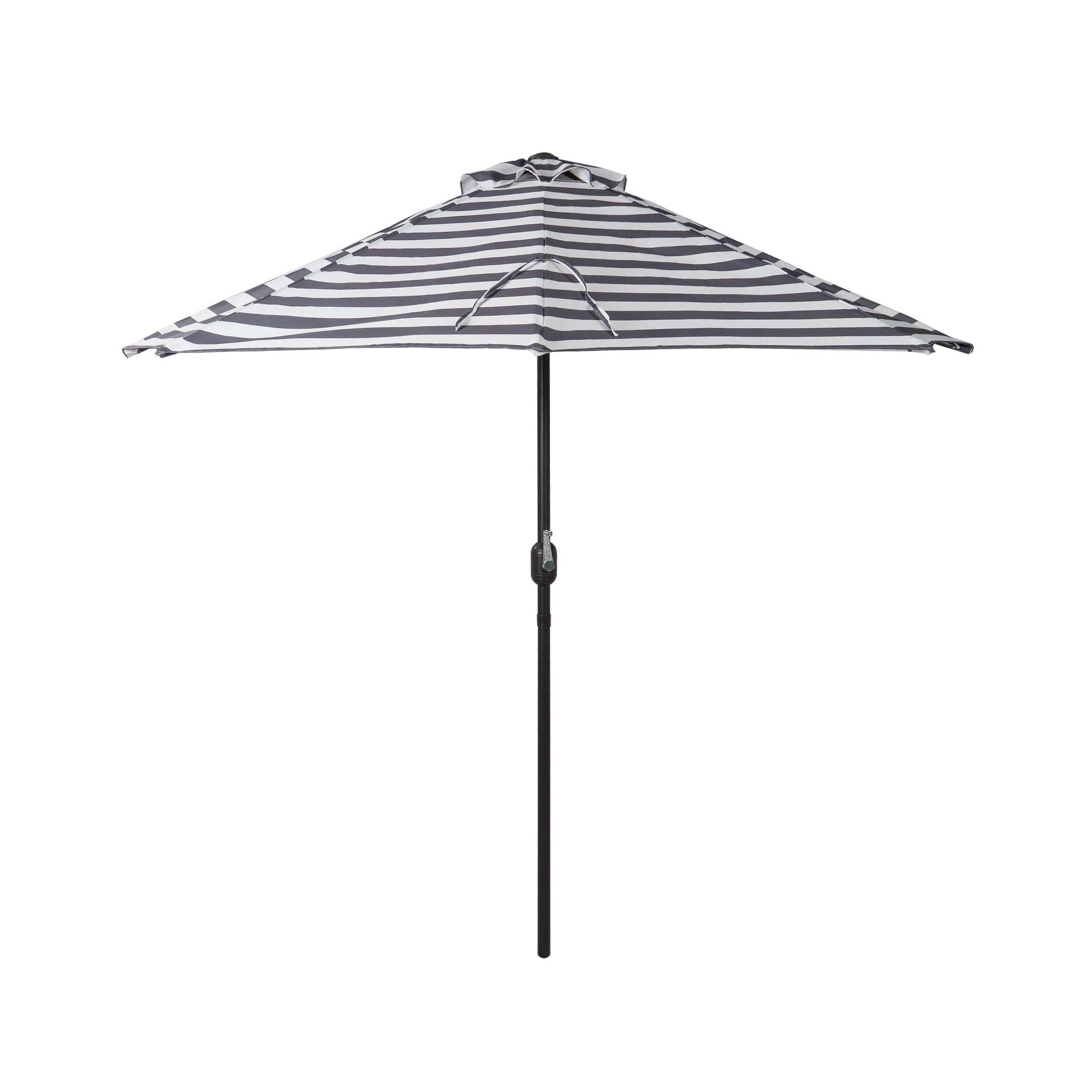 Easton 9 ft. Aluminum Half Market Crank Lift Patio Umbrella