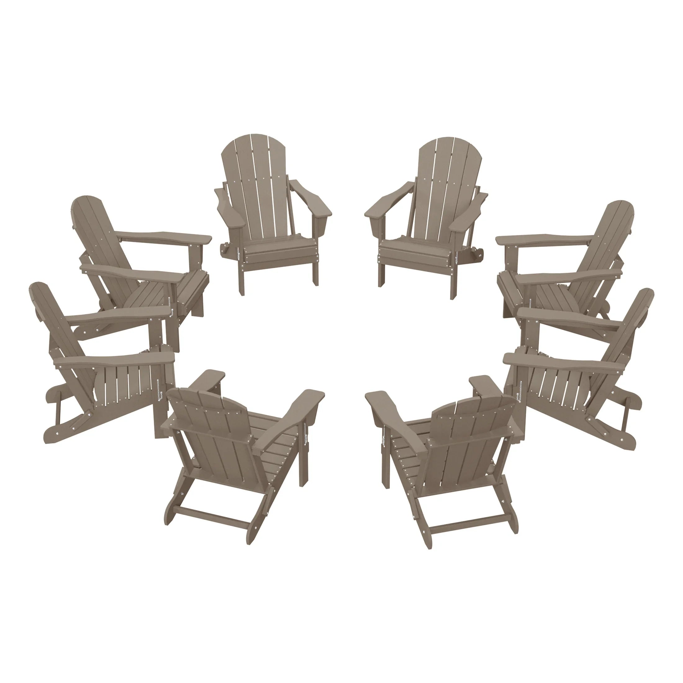 Paradise Outdoor Folding Poly Adirondack Chair (Set of 8)
