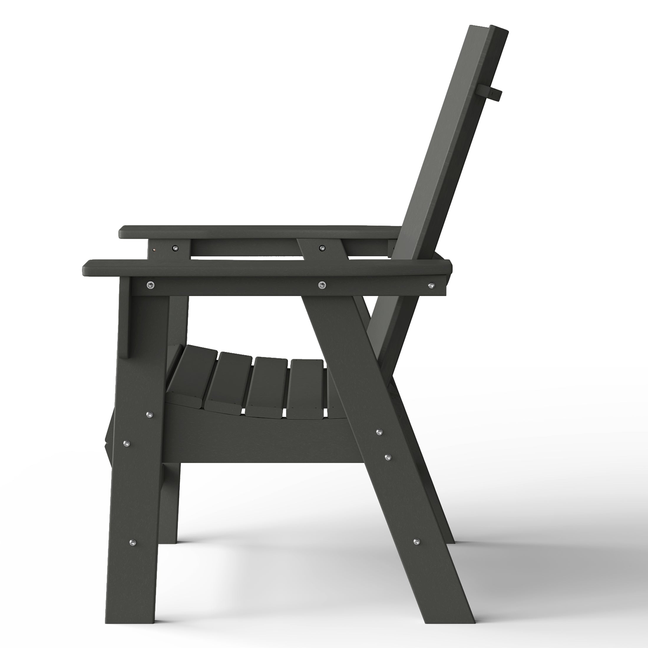 Palms Outdoor Patio HDPE Plastic Modern Adirondack Dining Chairs (Set of 2)