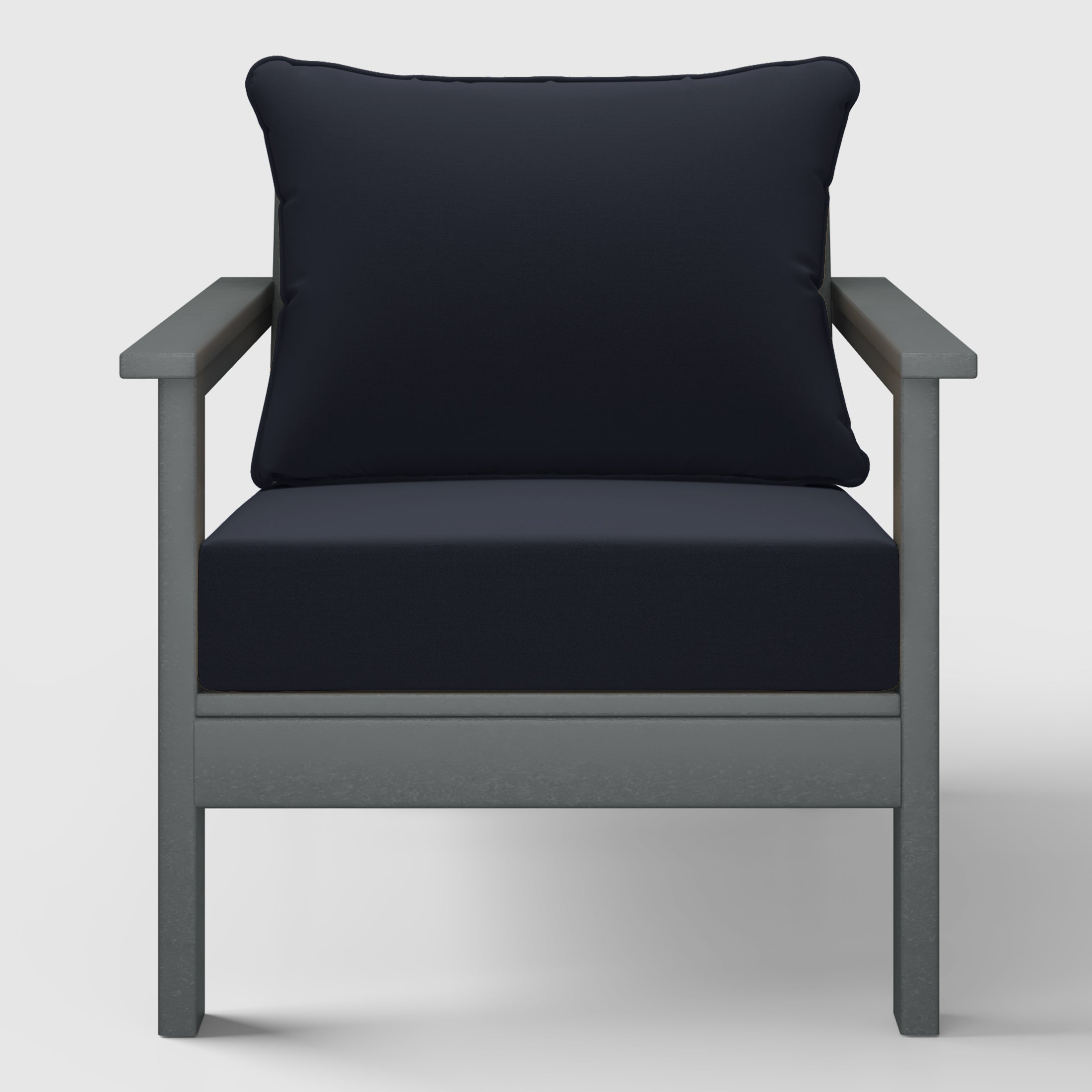 Portsmouth Outdoor Modern HDPE Patio Club Chair with Deep Seat Cushions