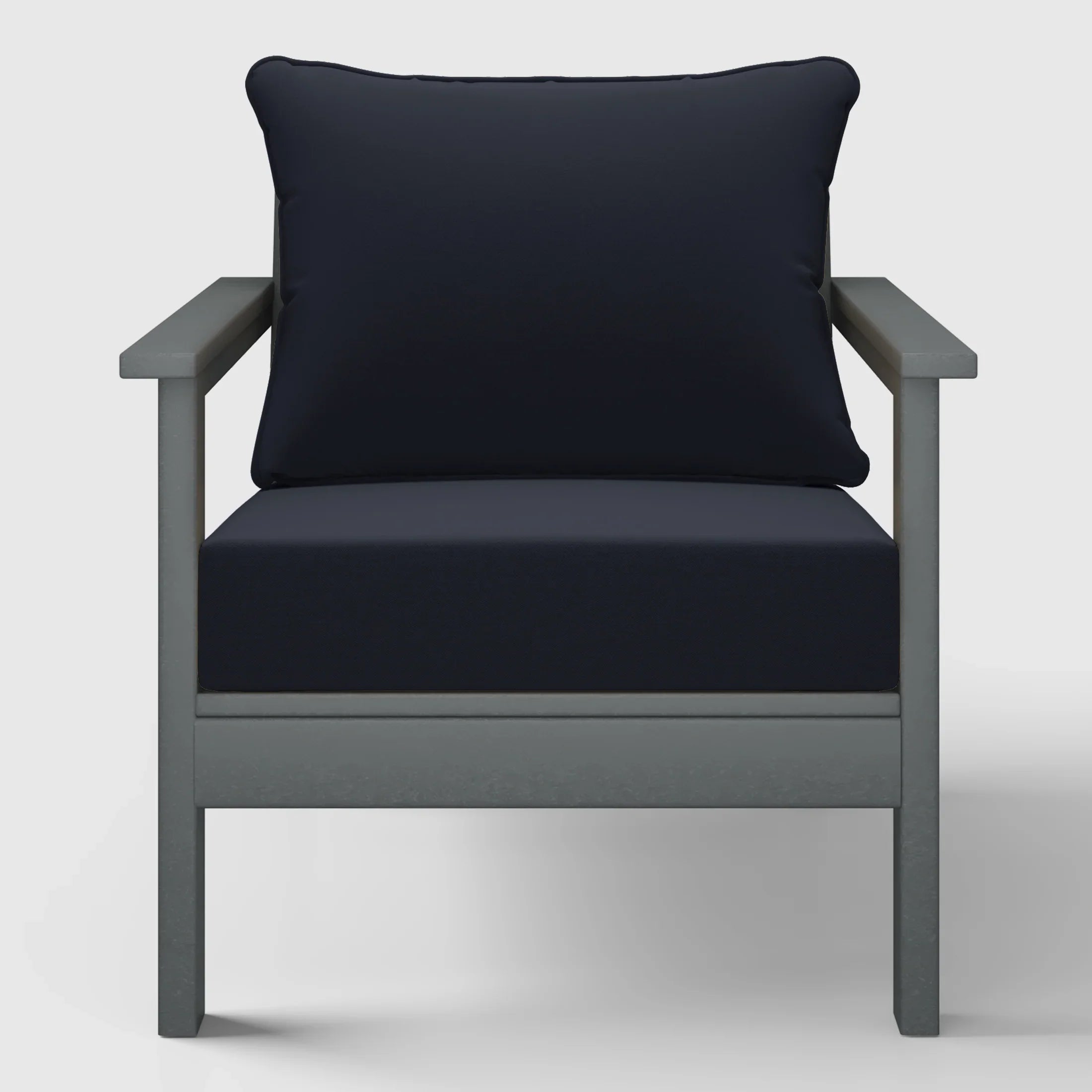 Portsmouth Outdoor Modern HDPE Patio Club Chair with Deep Seat Cushions