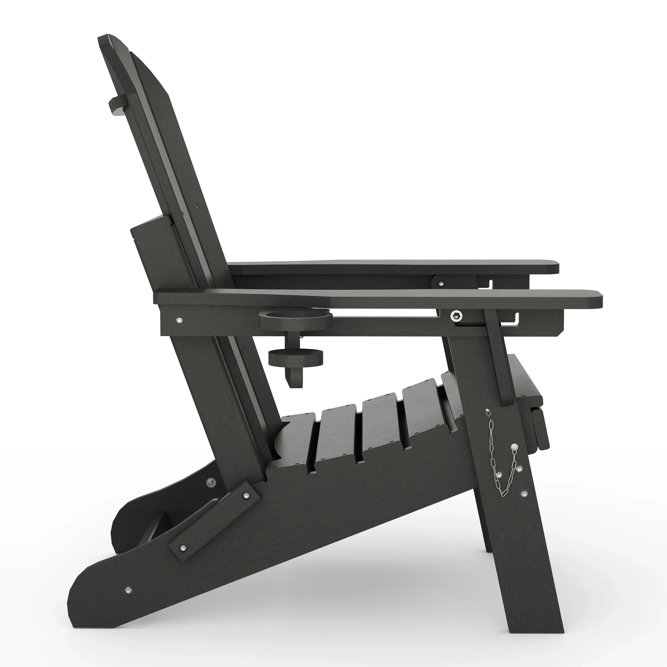 Paradise Folding Adjustable Adirondack Chair with Retractable Ottoman and Cup Holder