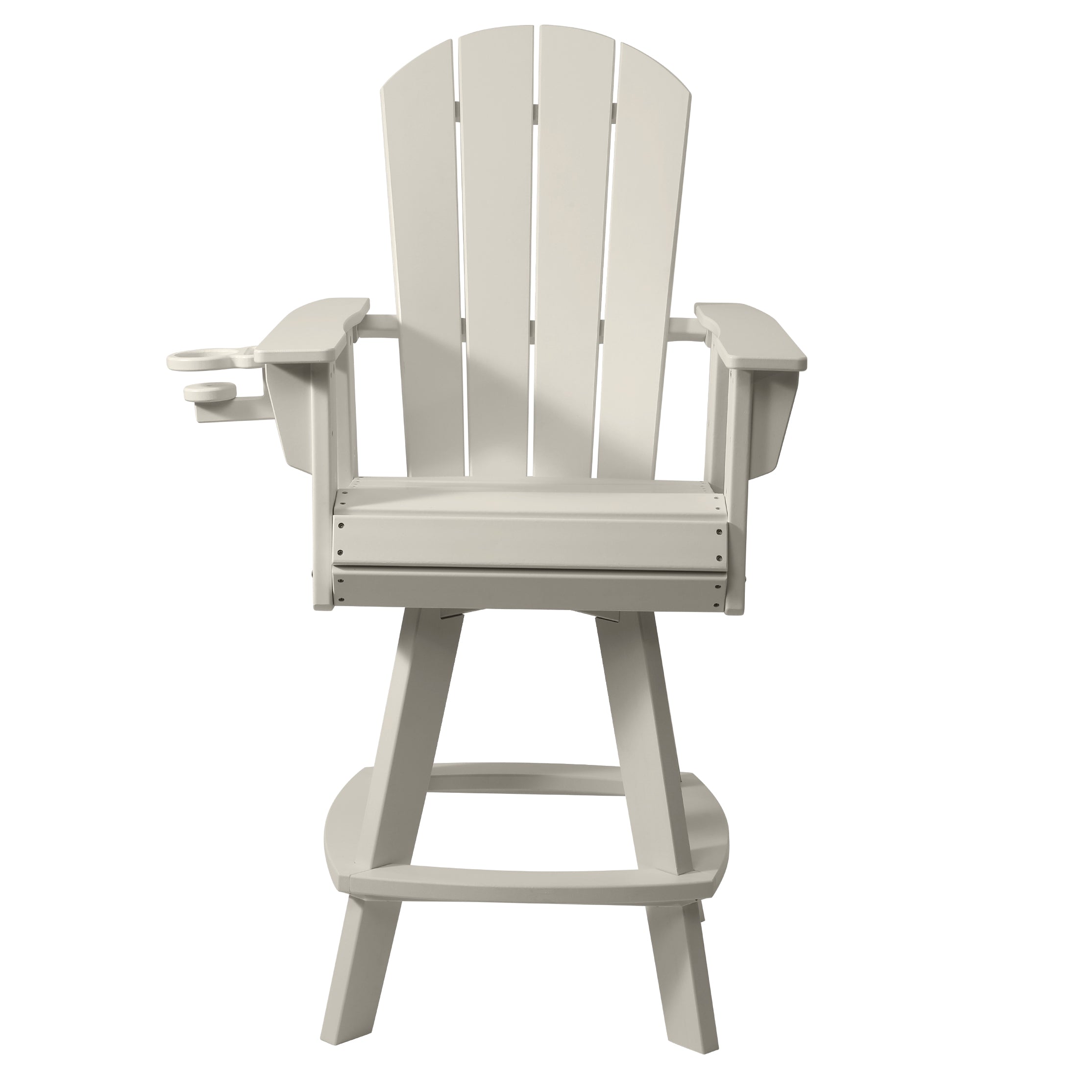 Paradise Outdoor HDPE Swivel Adirondack Bar Height Chair With Cup Holder