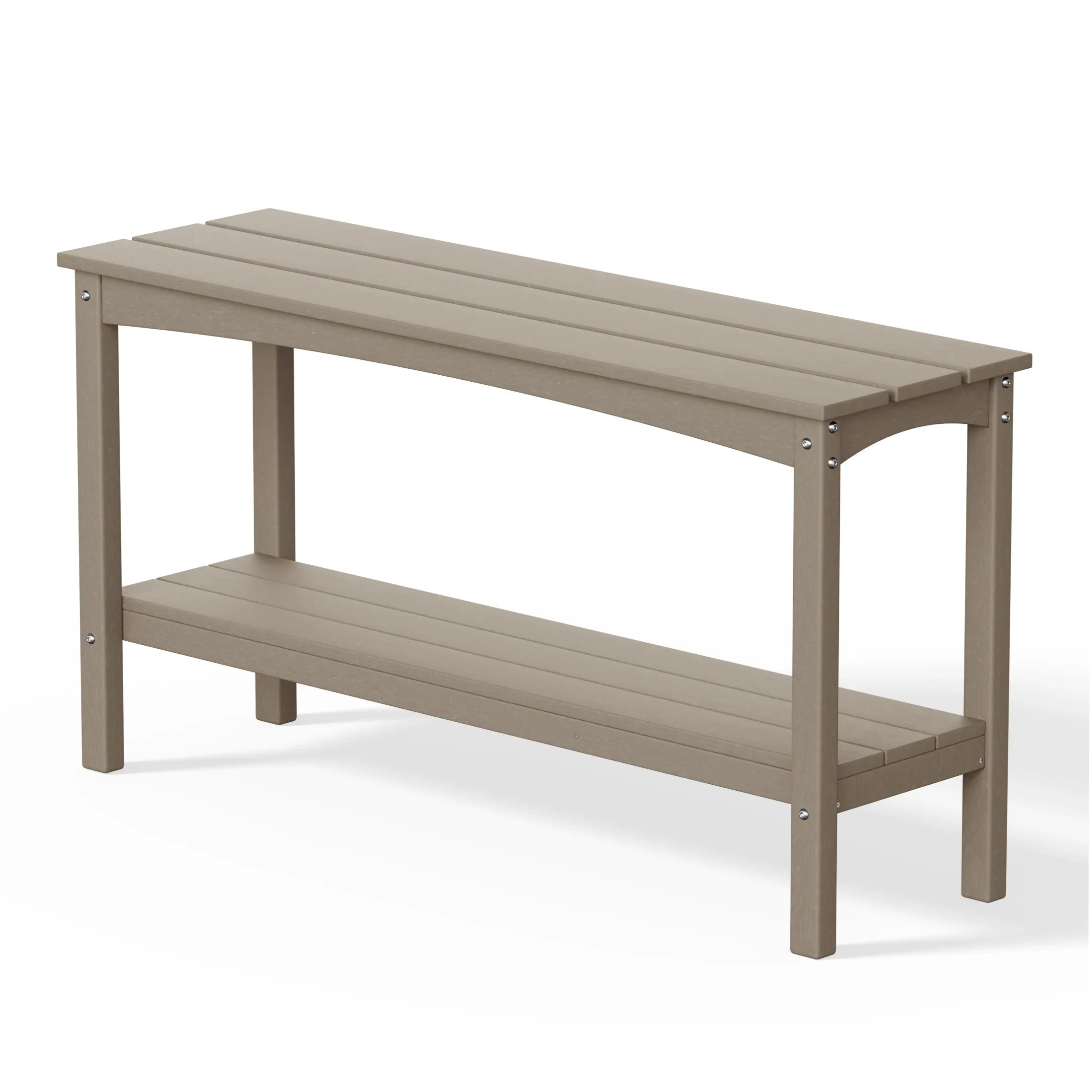 Paradise 55" Outdoor Patio HDPE Adirondack 2-Tier Shelf Console Table