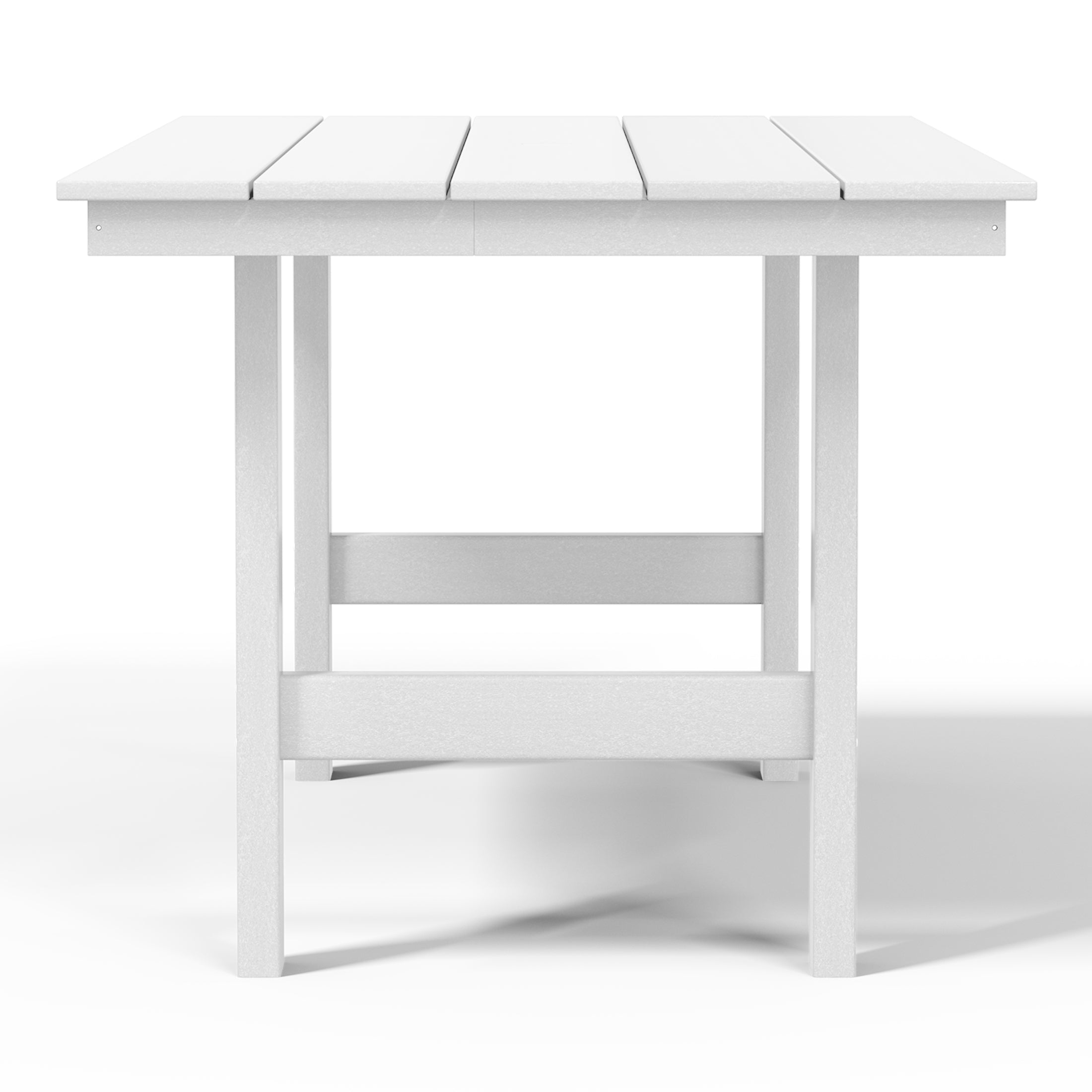 Palms Outdoor Modern HDPE 66" Wide Rectangle Patio Dining Table for 6