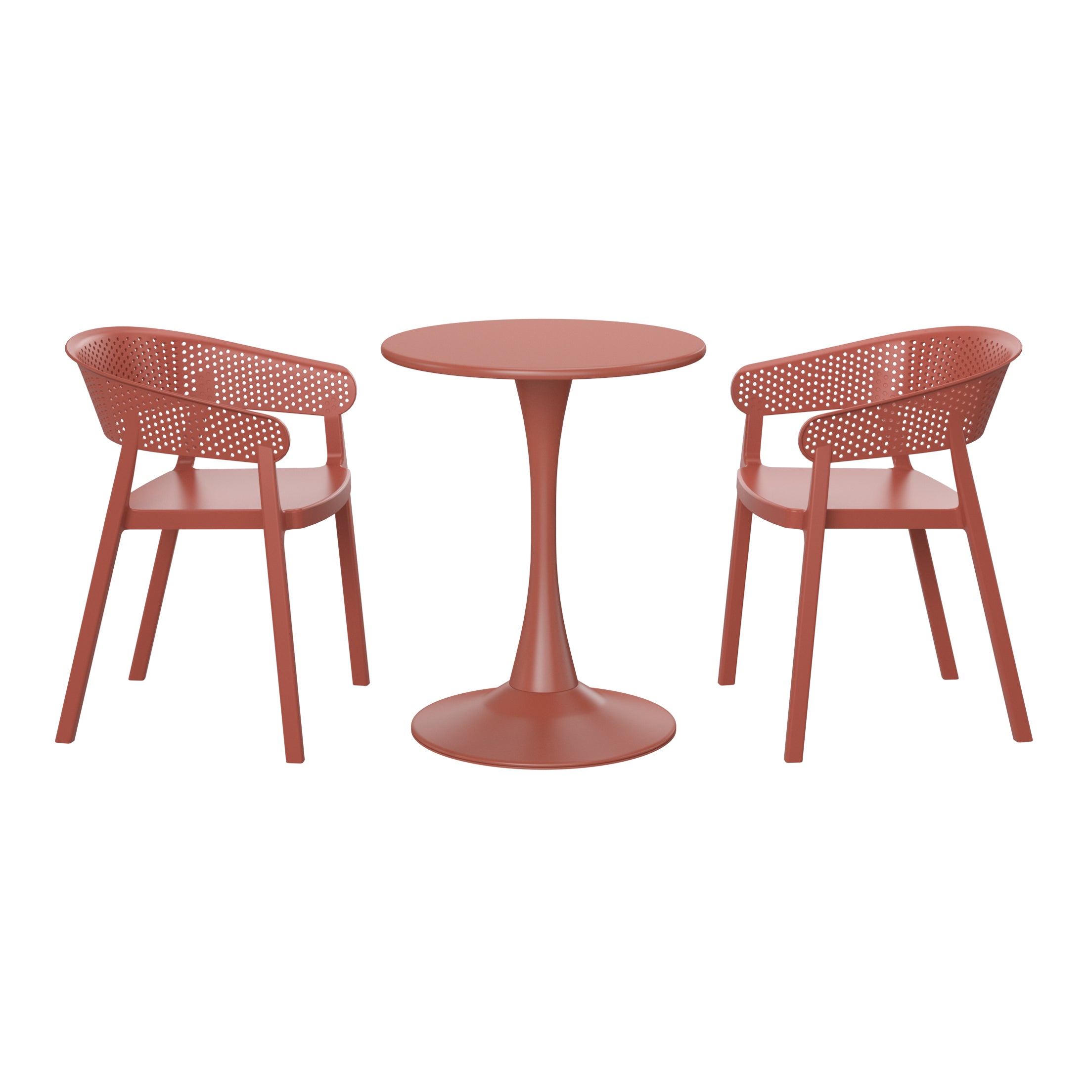 Sunshine 3-Piece Indoor Outdoor Metal Patio Dining Table Set With Stackable Patio Chairs