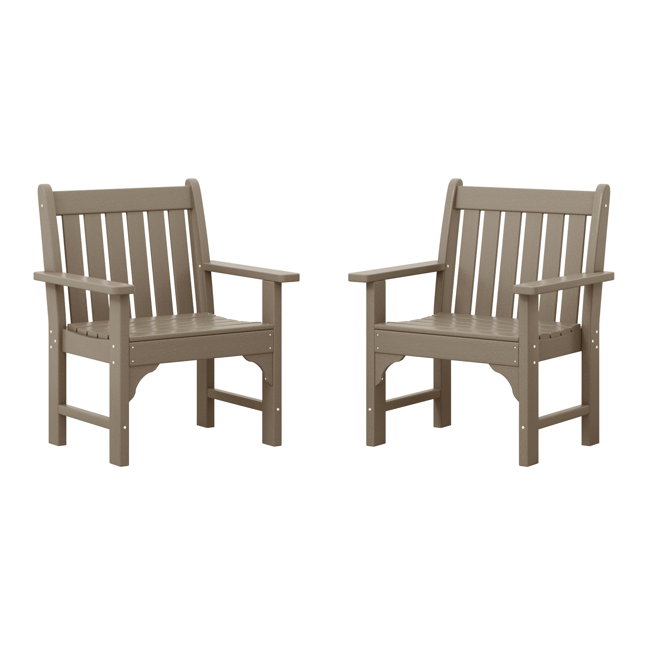 Paradise Outdoor Patio HDPE Adirondack Dining Arm Chairs (Set of 2)