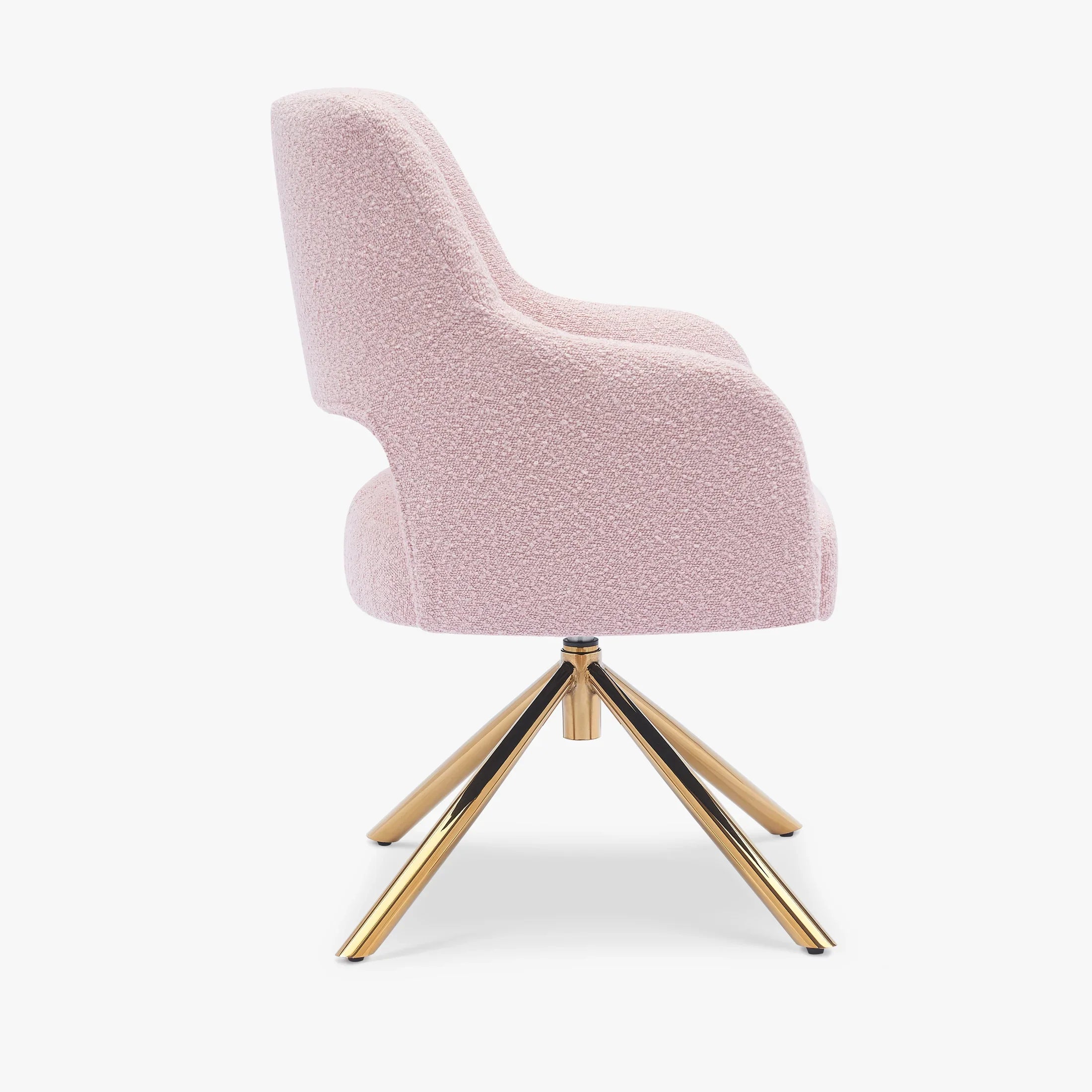 Amélie Mid-Century Modern Wide Boucle Swivel Vanity Chair