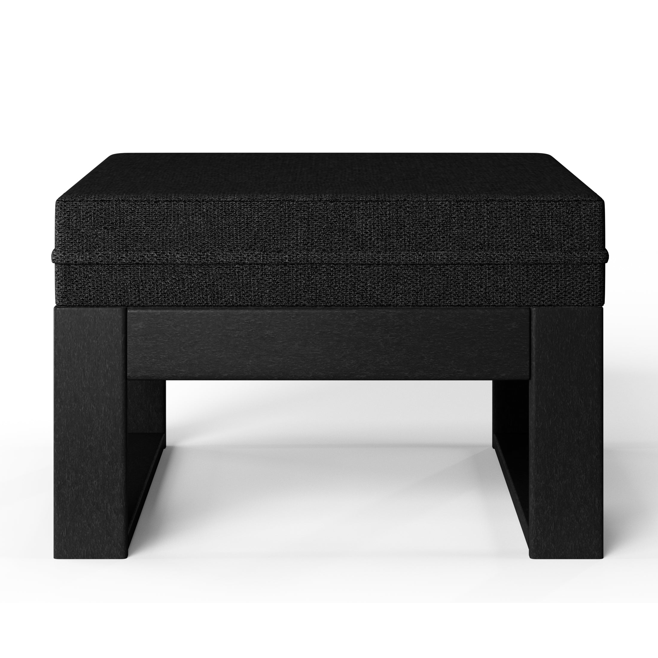 Rockaway Outdoor HDPE Patio Ottoman with Waterproof Olefin Cushions