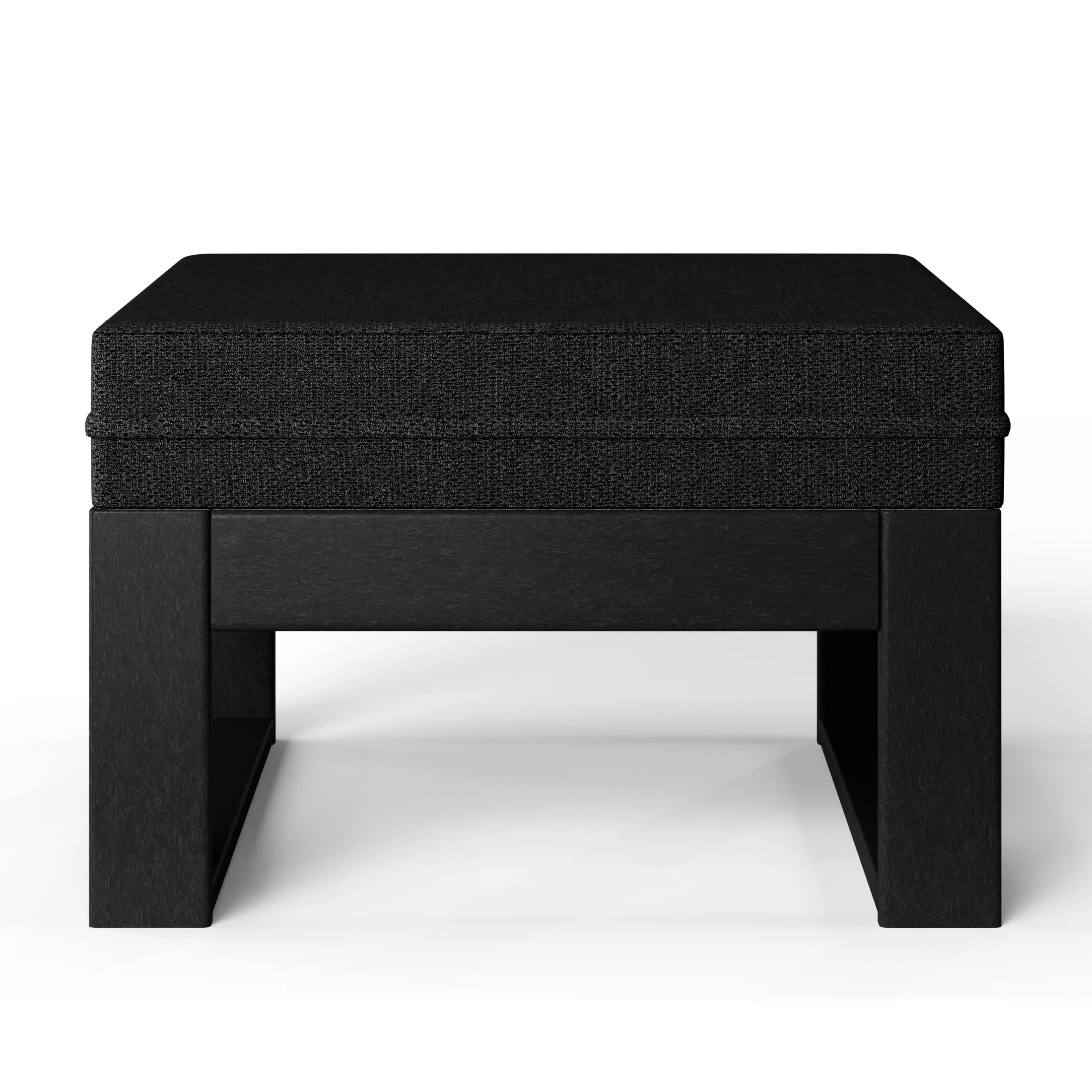 Rockaway Outdoor HDPE Patio Ottoman with Waterproof Olefin Cushions