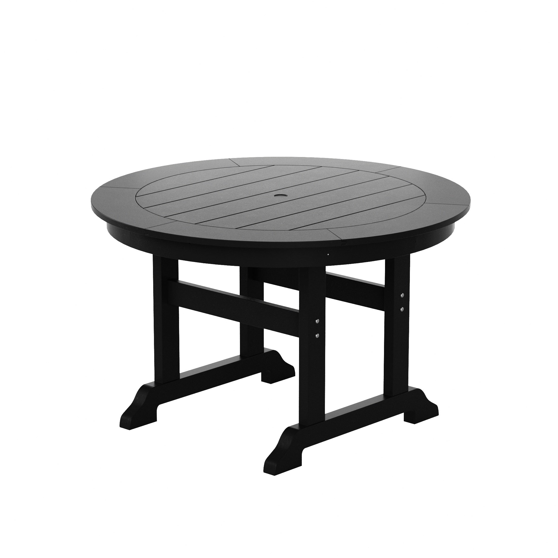 Paradise 5-Piece HDPE Round Patio Dining Table Set with Foldable Chairs