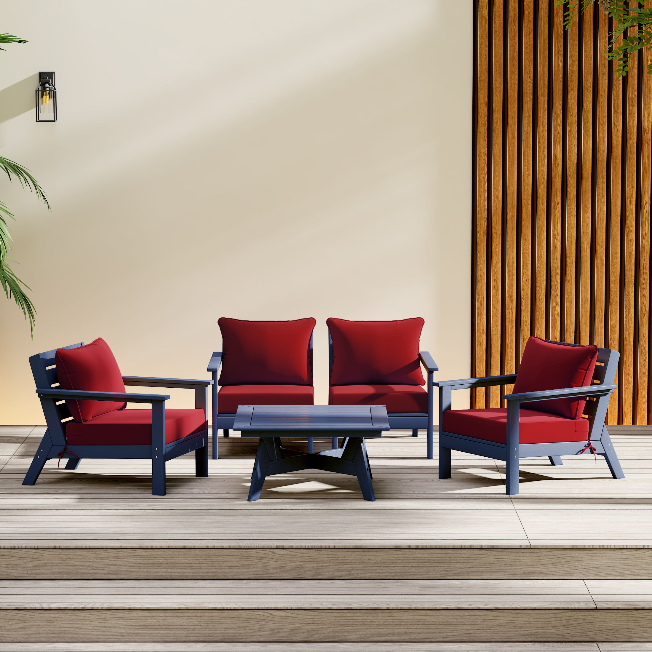 Portsmouth Outdoor 5-Piece Modular Sectional Patio Furniture Sofa Set