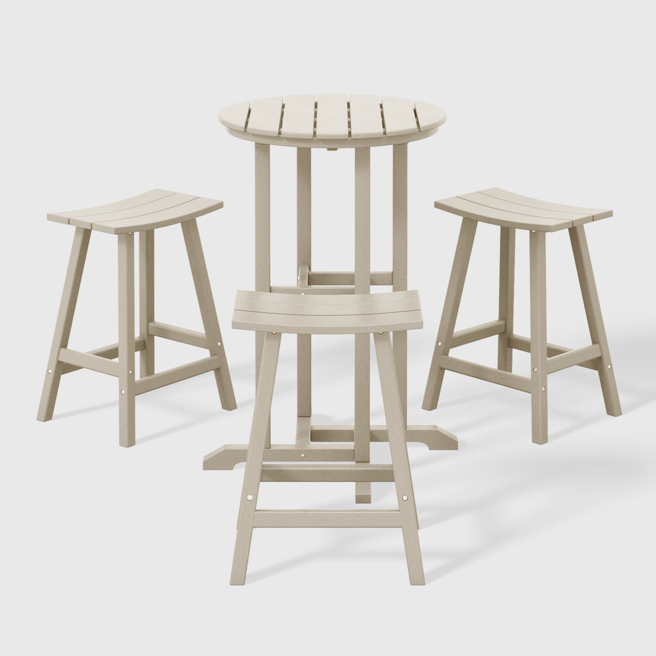Paradise Outdoor Patio Counter Height Bar Stools Bistro Bar Table 4-Piece Set