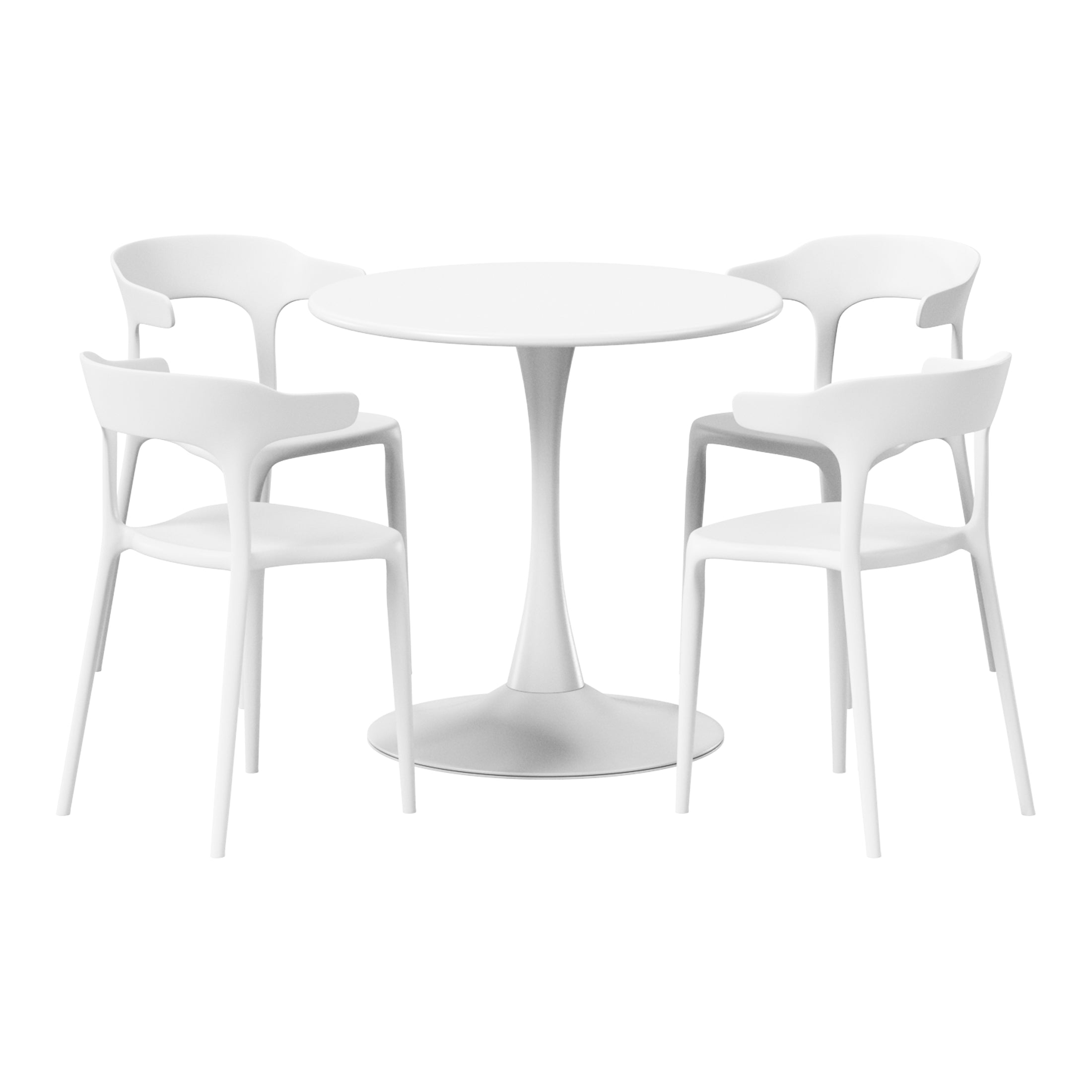 Sunshine 5-Piece Outdoor Metal Patio Dining Table Set With Stackable Patio Chairs