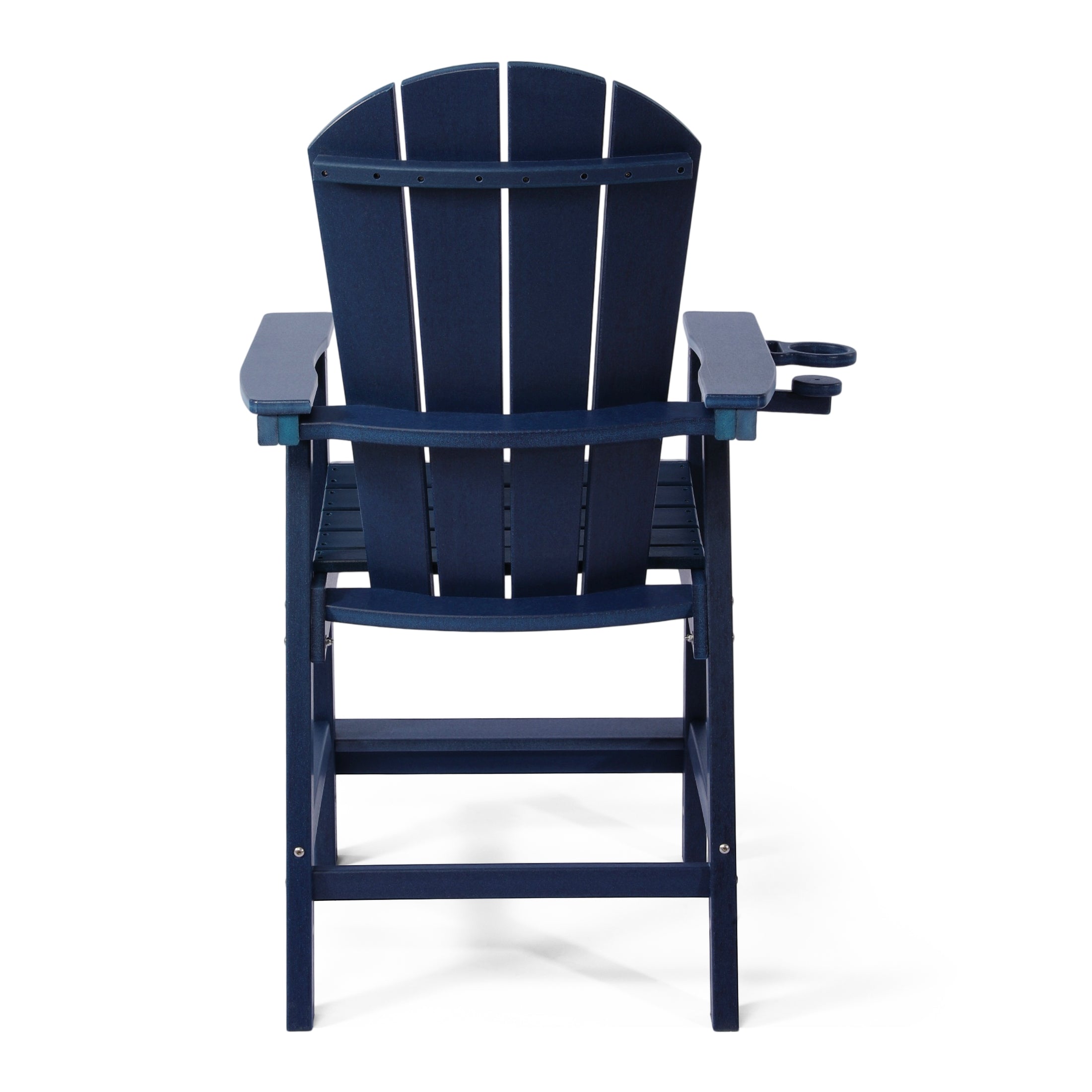 Paradise Outdoor HDPE Tall Adirondack Counter Height Bar Chair With Cup Holder