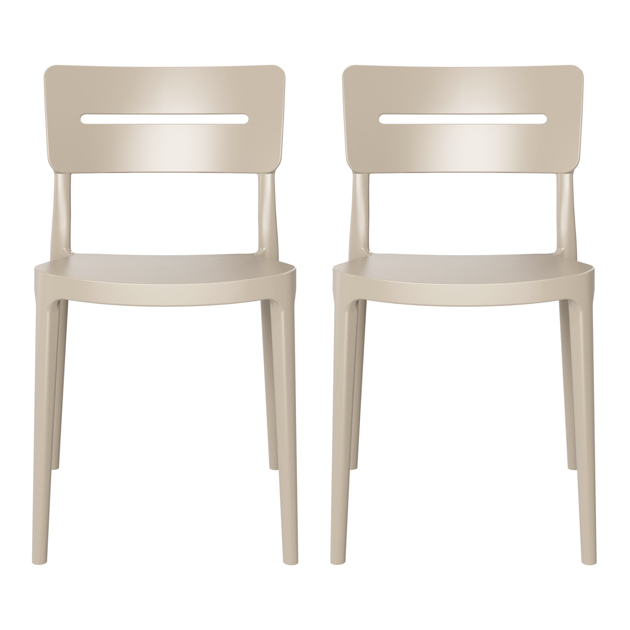 Sunshine Outdoor Modern Stackable Plastic Patio Dining Chairs (Set of 2)