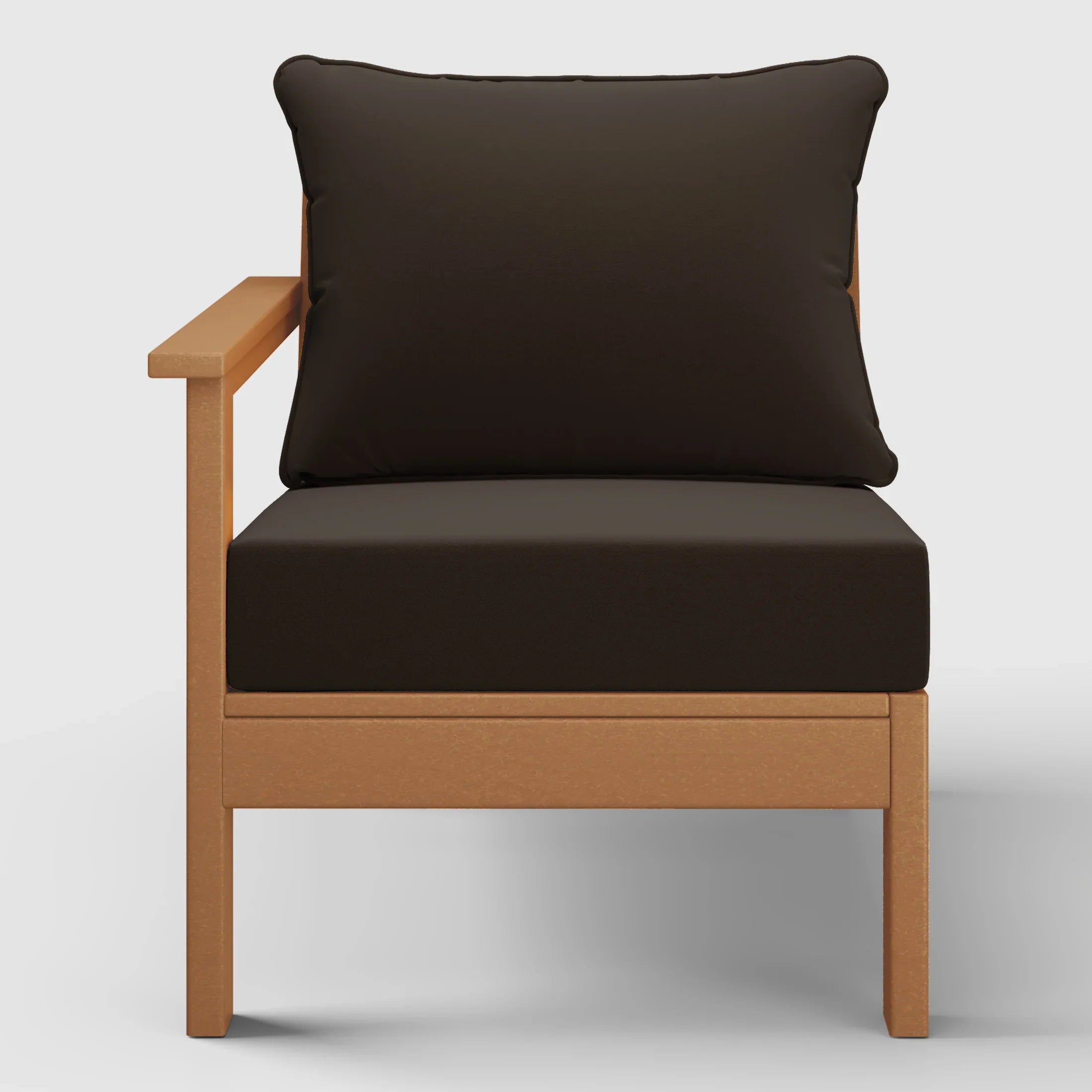 Portsmouth Outdoor Patio HDPE Left Arm Sectional Corner Club Chair with Patio Cushions