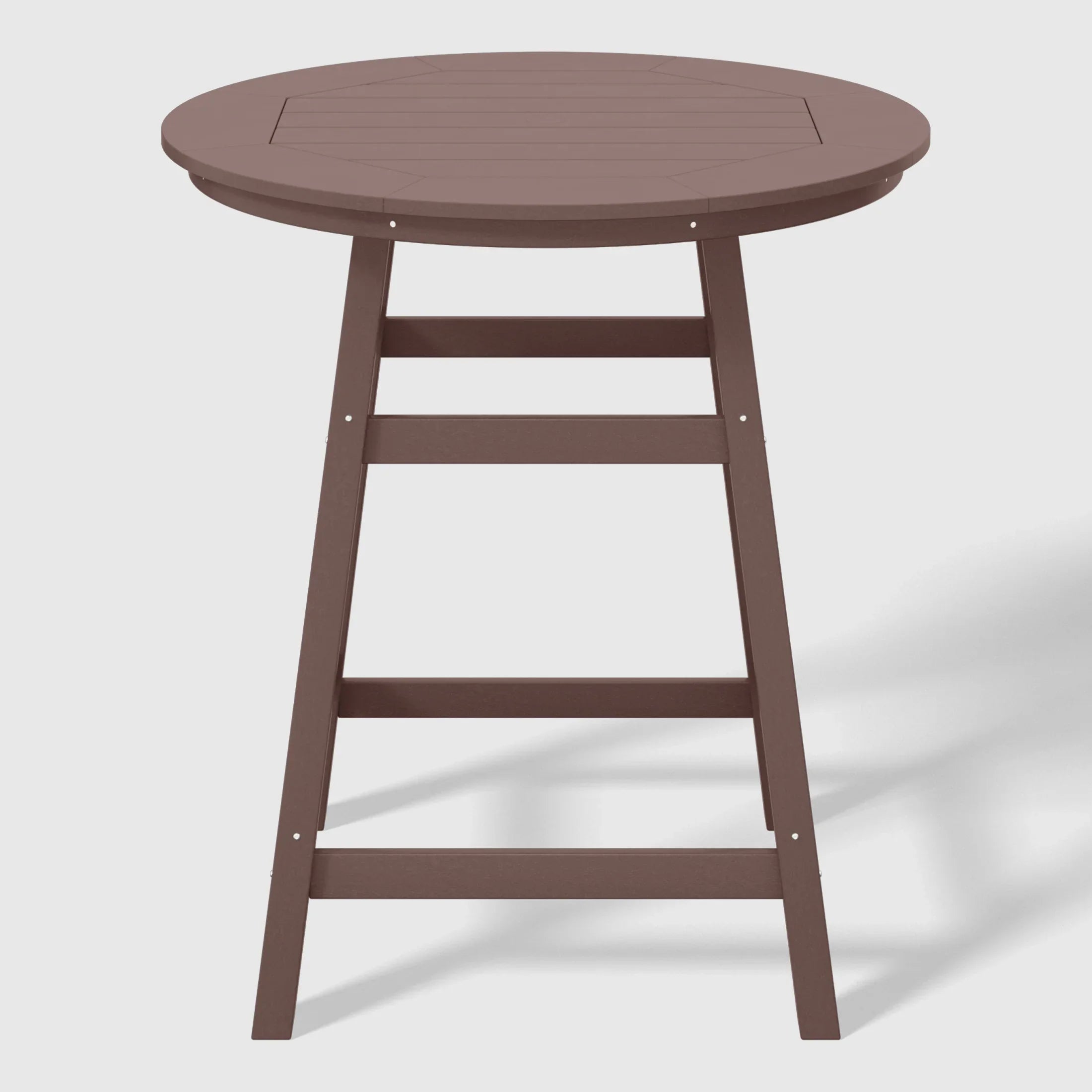 Paradise 5-Piece HDPE Outdoor Patio Dining Bar Bistro Table Set with Counter High Round Bar Stools
