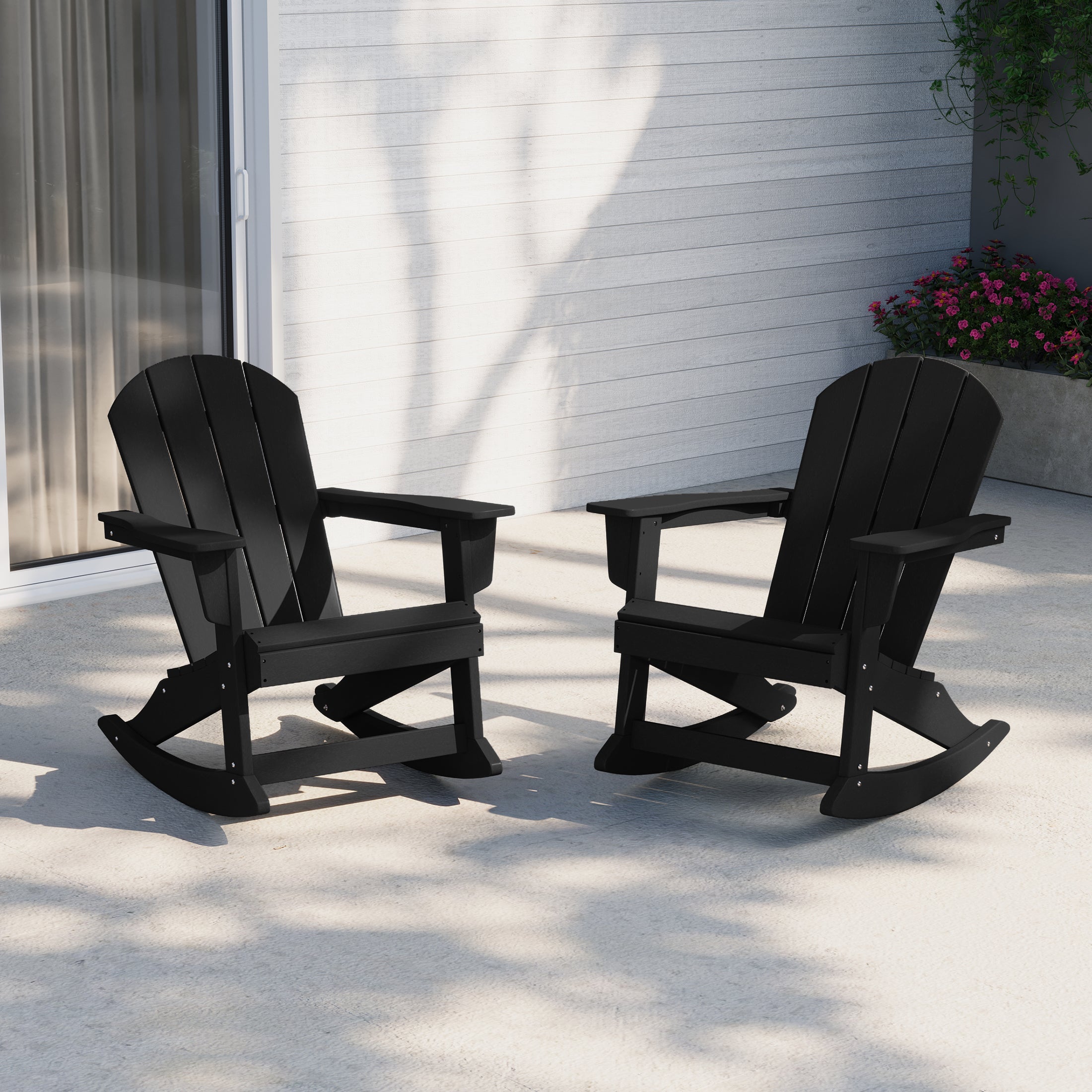 Paradise 2 piece set Outdoor / Patio Poly Adirondack rocking chairs ( 2 seater )