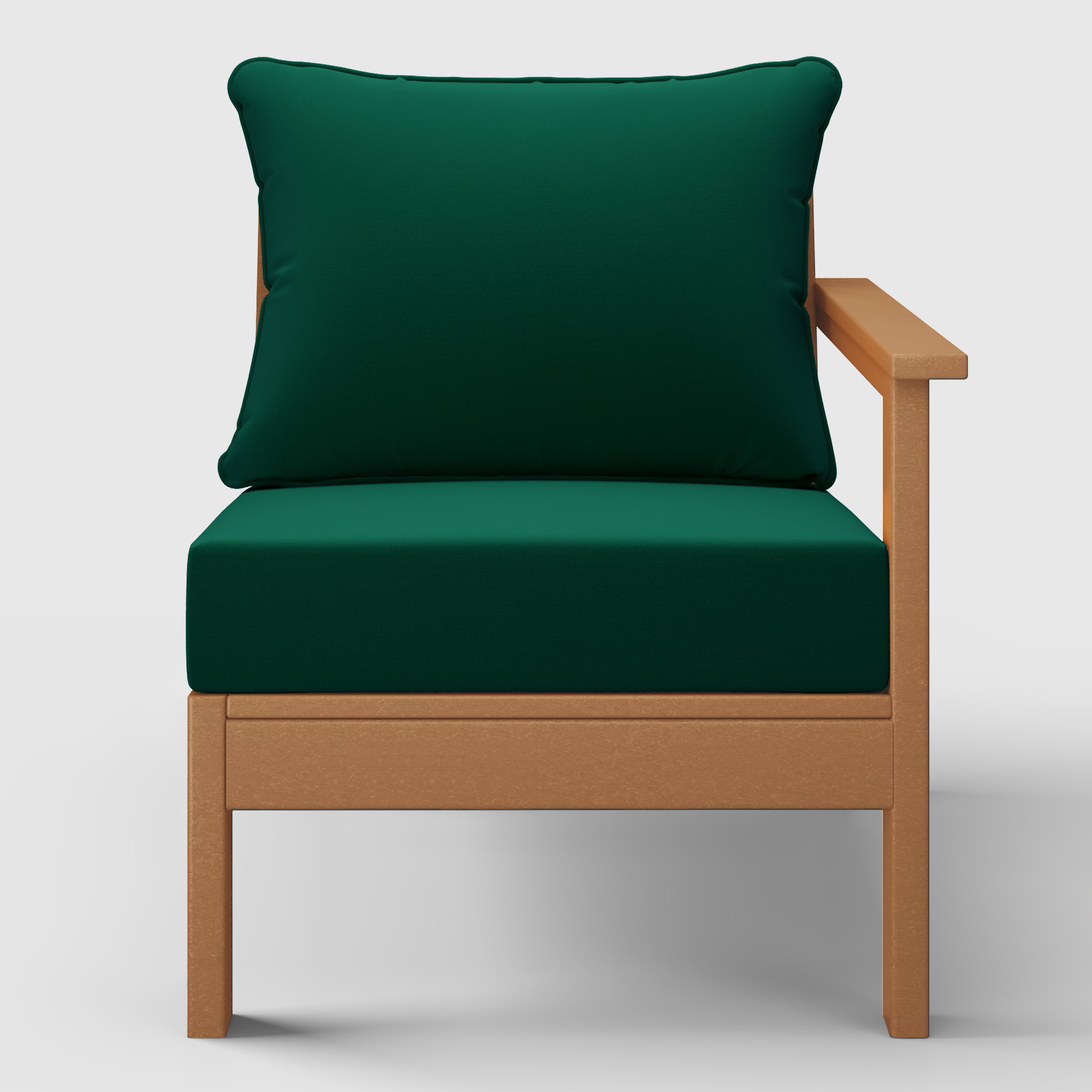 Portsmouth Outdoor Patio HDPE Right Arm Sectional Corner Club Chair with Patio Cushions